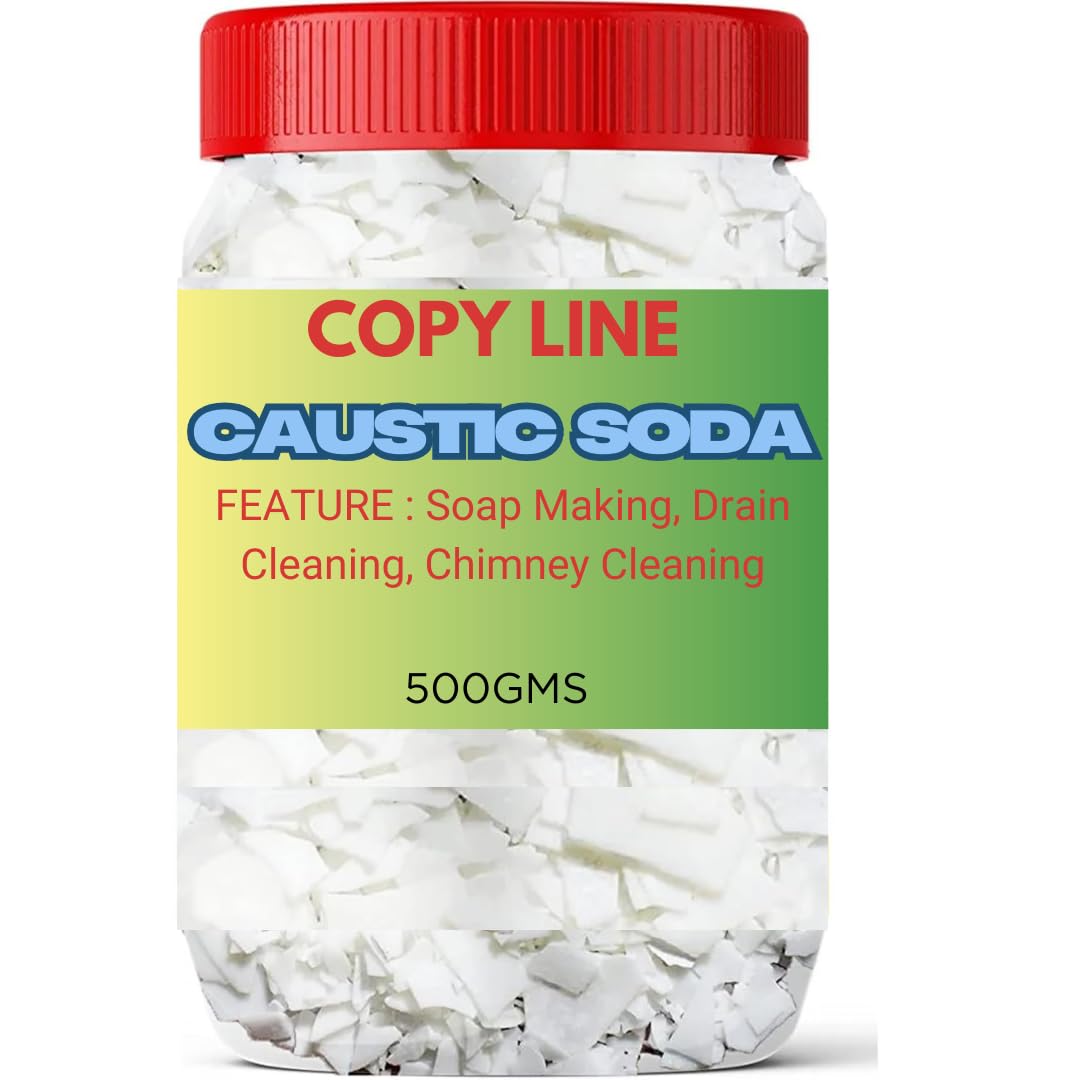 COPYLINE Sink & Drain Cleaner | Powerful Caustic Soda for Kitchen & Bathroom | Removes Tough Clogs & Blockages - 500g | Fast-Acting Pipe Maintenance Solution for Home Use