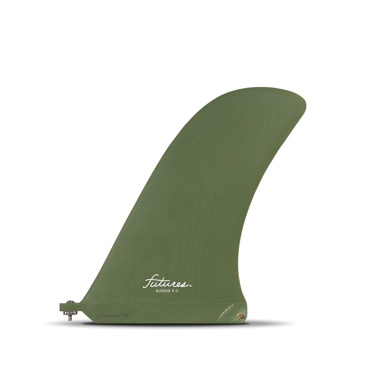 Futures Single Fin Rudder 9 Surfboard Fin - Hunter Green - High Performance for Surfing, Longboarding & Wave Riding