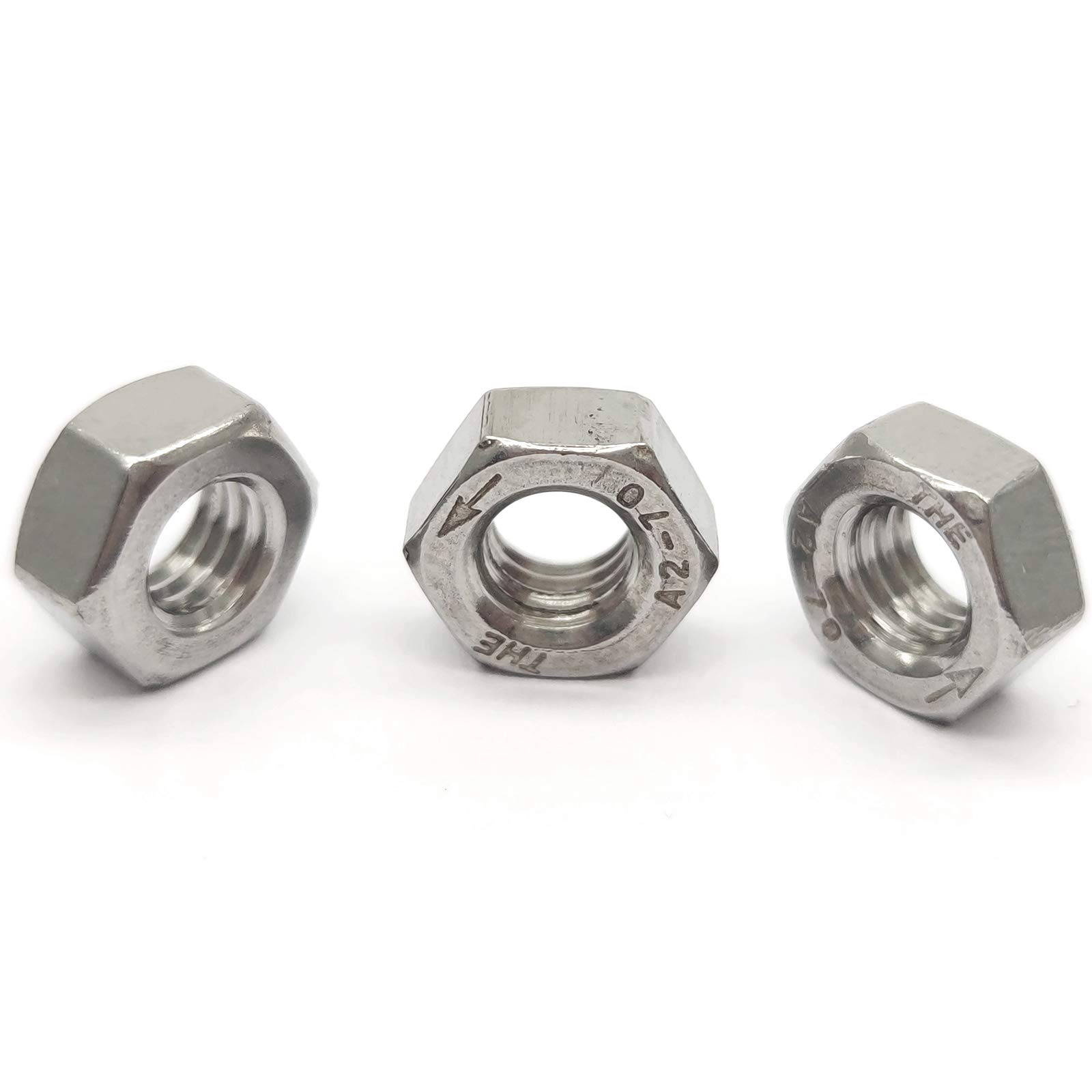 M6X1.0mm 304 Stainless Steel Left Hand Reverse Thread Hex Nuts - 20pcs Pack - Durable Anti-Corrosion Fasteners for Automotive, Machinery & DIY Projects
