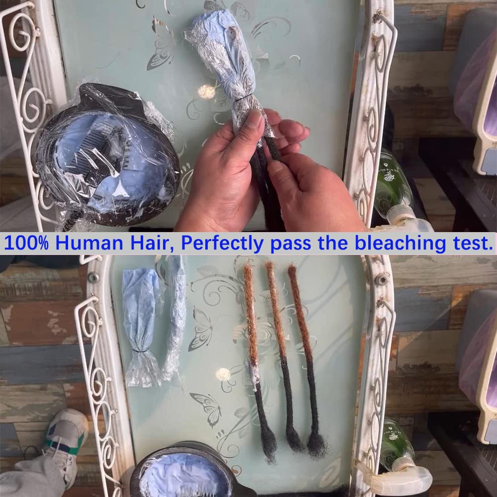 Burgundy Human Hair Dreadlock Extensions - 6 Inch 30 Strands 0.6cm Thickness 100% Handmade for Men Women & Kids | Can Be Dyed Bleached Curled | Perfect for Daily Wear, Cosplay & Special Occasions