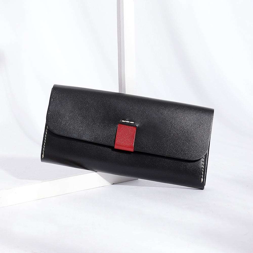 Handmade Genuine Leather Long Bifold Wallet for Women - Slim RFID Blocking Wallet with Multiple Card Slots & ID Window - Perfect for Everyday Use, Travel, and Gift Giving