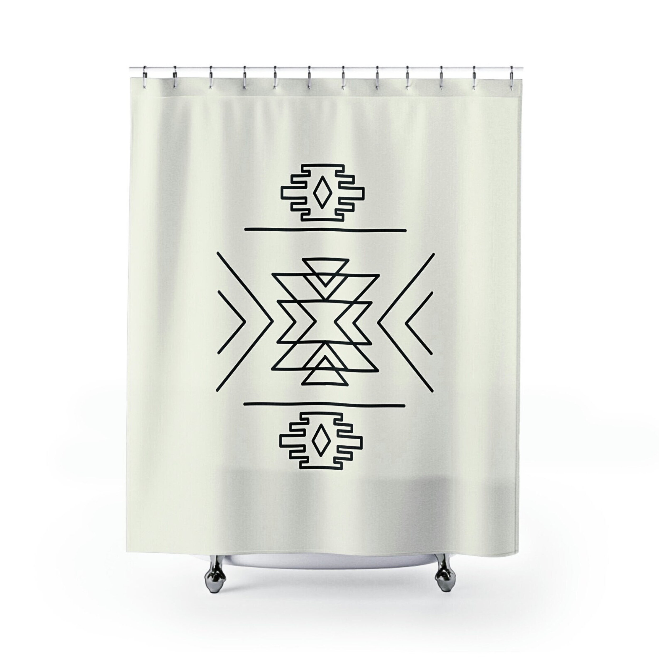 Sedona Southwest Bathroom Shower Curtain - Beige Boho Bath Decor for Home - Perfect for Spa, Guest Bath & Southwestern Style Bathrooms