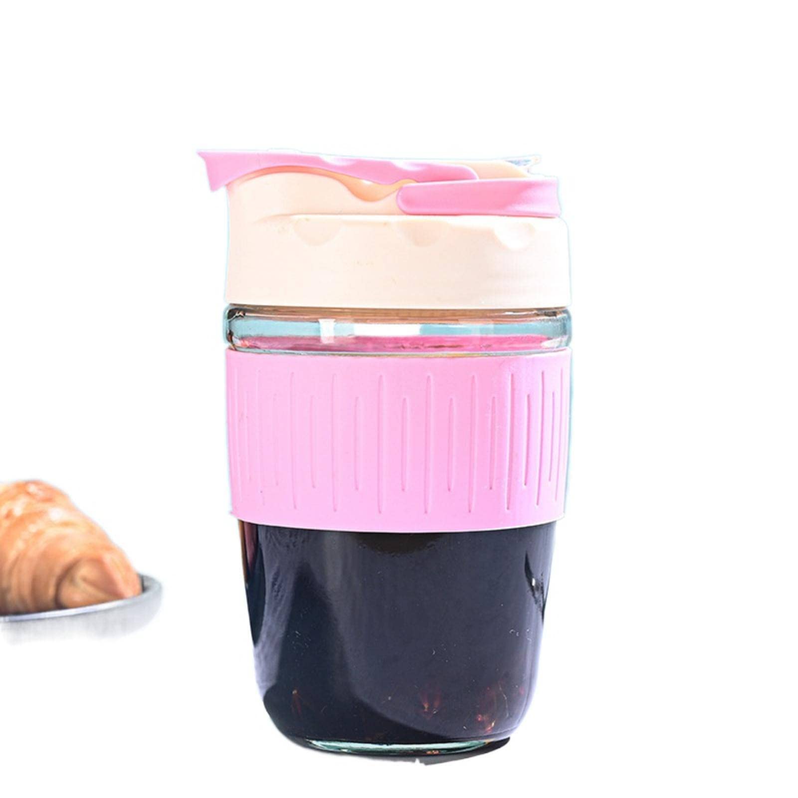Eco-Friendly Portable Glass Straw Cup - Large Capacity Double Wall Insulated Tumbler for Coffee, Tea, Milk - Cute Reusable Travel Mug for Office, Gym, Camping & Daily Use