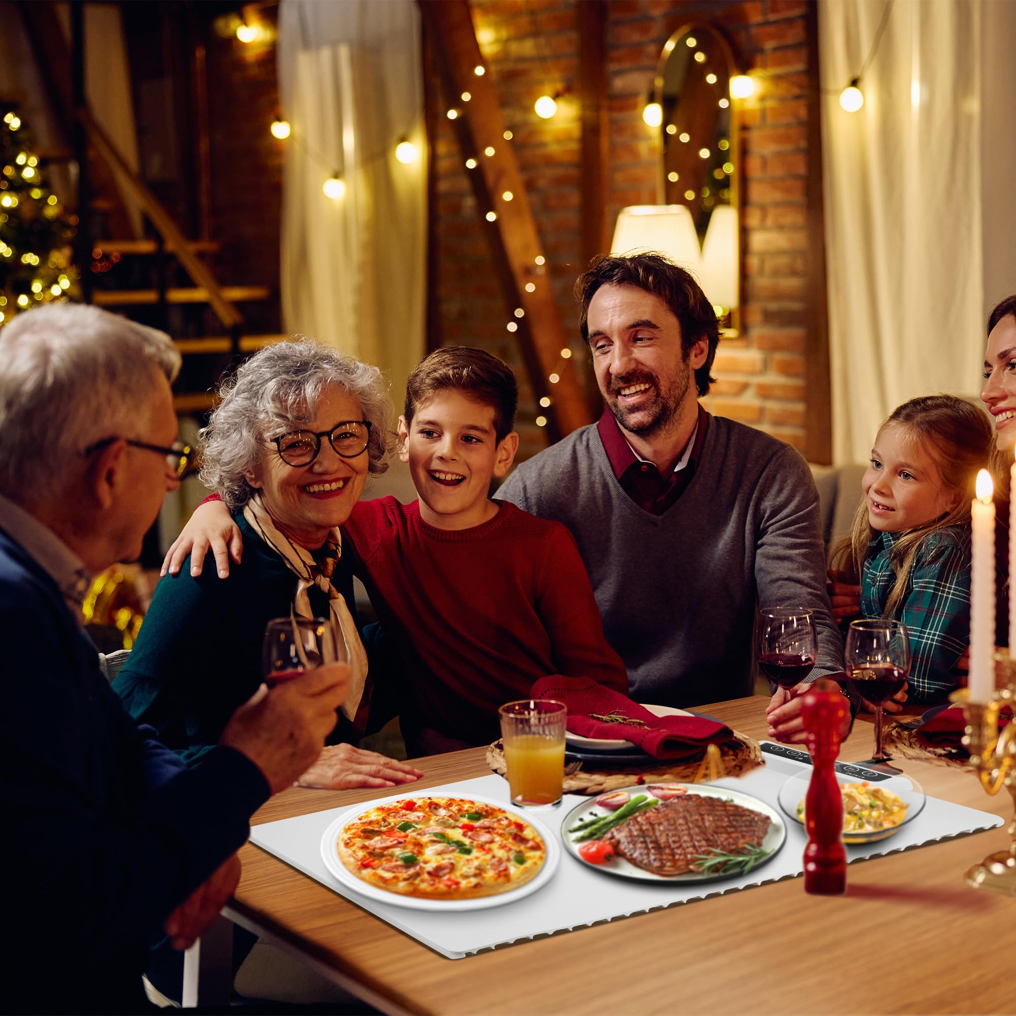 Vieshful Electric Warming Tray - Silicone Heating Mat for Food, Foldable Warming Plate with Full Surface Heating, 3 Temperature & Timer Settings - Perfect for Parties, Buffets, Holiday Gatherings & Family Dinners - Keep Food Warm at Home or Outdoor Events