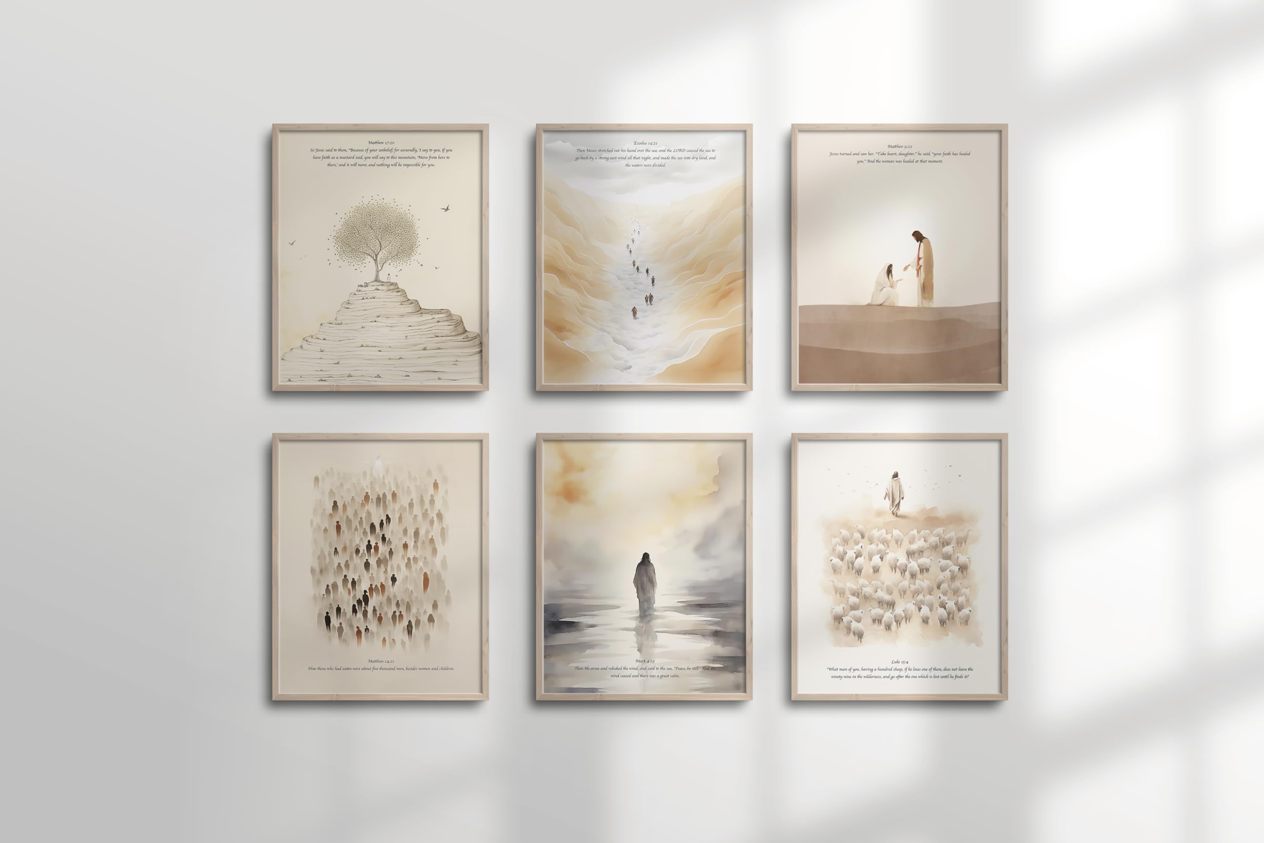 Christian Wall Art Set - Bible Verses Decor for Home & Classroom