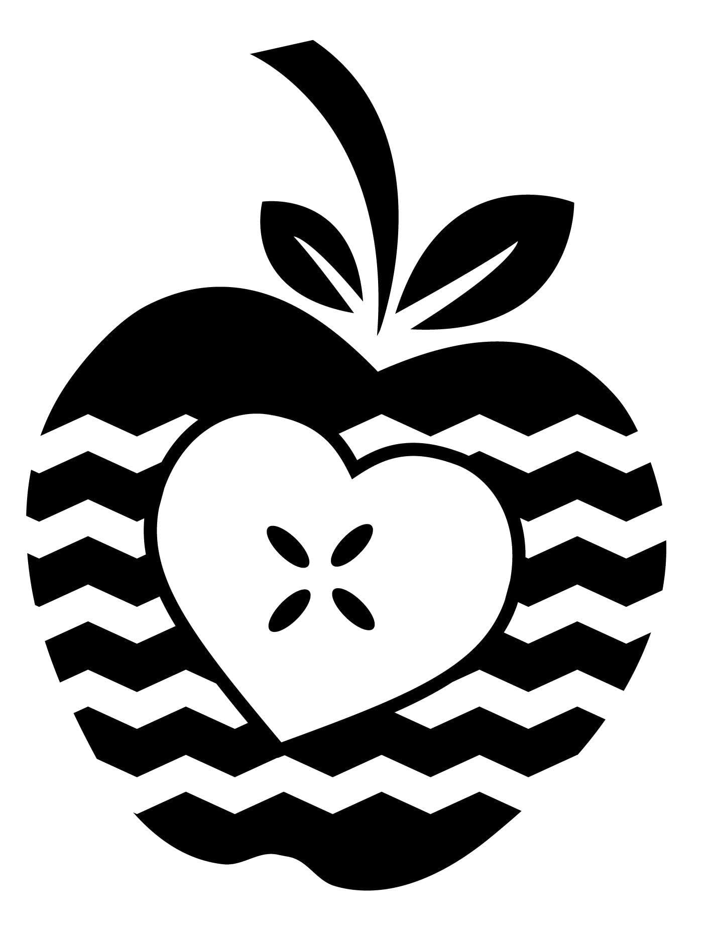 Vinyl Decal Sticker for Computer, Wall, Car, Mac, MacBook - Chevron Apple Heart Frame Design - Perfect for Teachers, Students, Gifts, iPads, Tutors - Great for Personalizing Laptops, Notebooks, Water Bottles & Home Decor