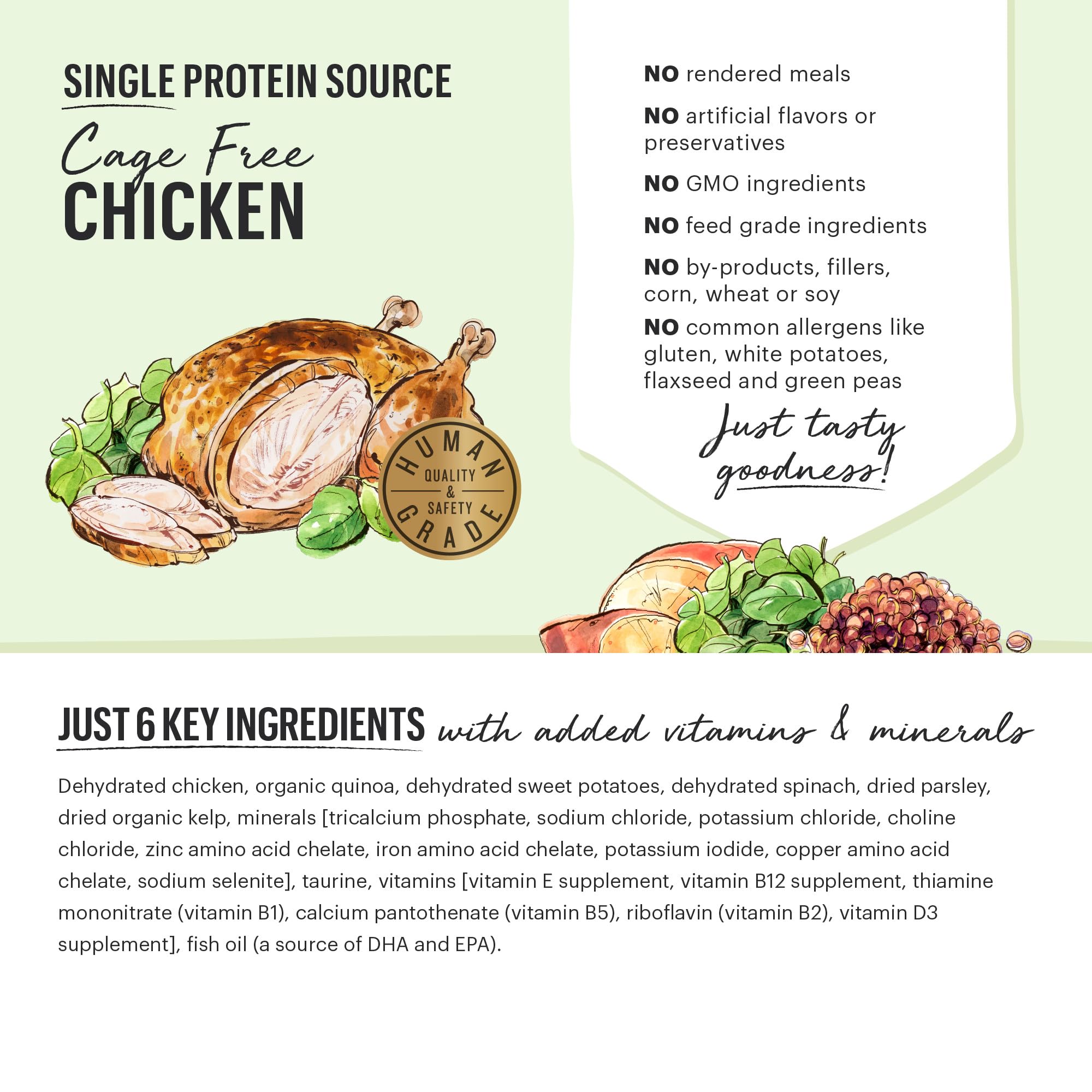 The Honest Kitchen Dehydrated Limited Ingredient Chicken & Quinoa Dog Food - 10 lb Grain-Free, Natural Recipe for Sensitive Stomachs - Perfect for Adult Dogs with Allergies or Digestive Issues