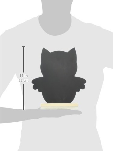 Darice 9190-949 Chalkboard Icon with Wooden Base Owl - Perfect for Classroom Decor, Teacher Gifts & Kids' Room Wall Art