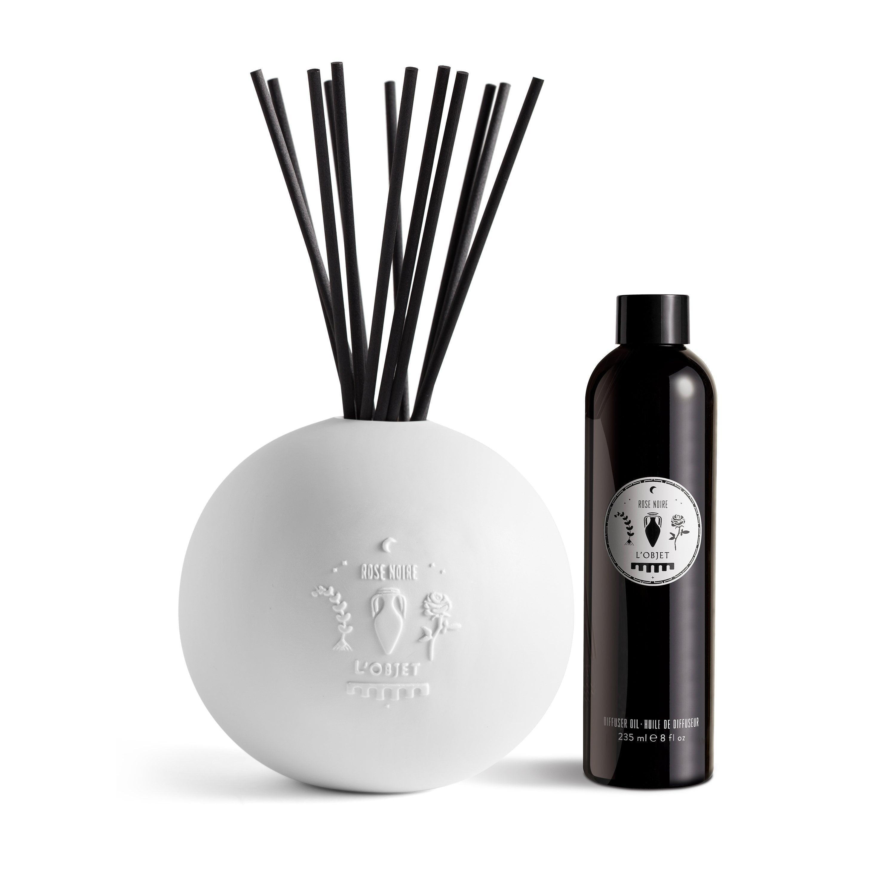 Black Rose Porcelain Essential Oil Diffuser Set - Aromatherapy for Home, Office & Spa Relaxation
