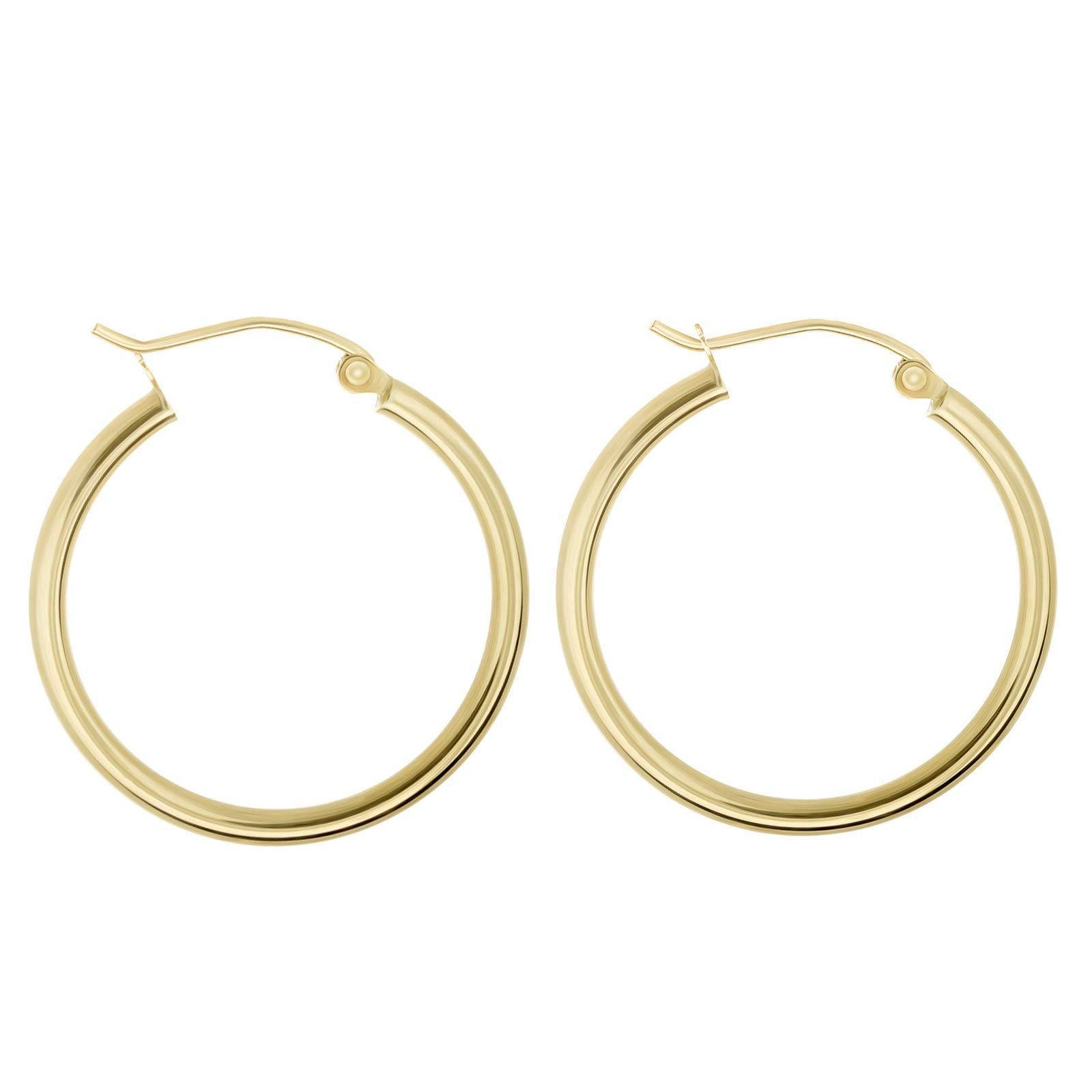 14K Gold Hoop Earrings for Women - Classic Everyday Jewelry for Work, Date Night & Casual Outfits