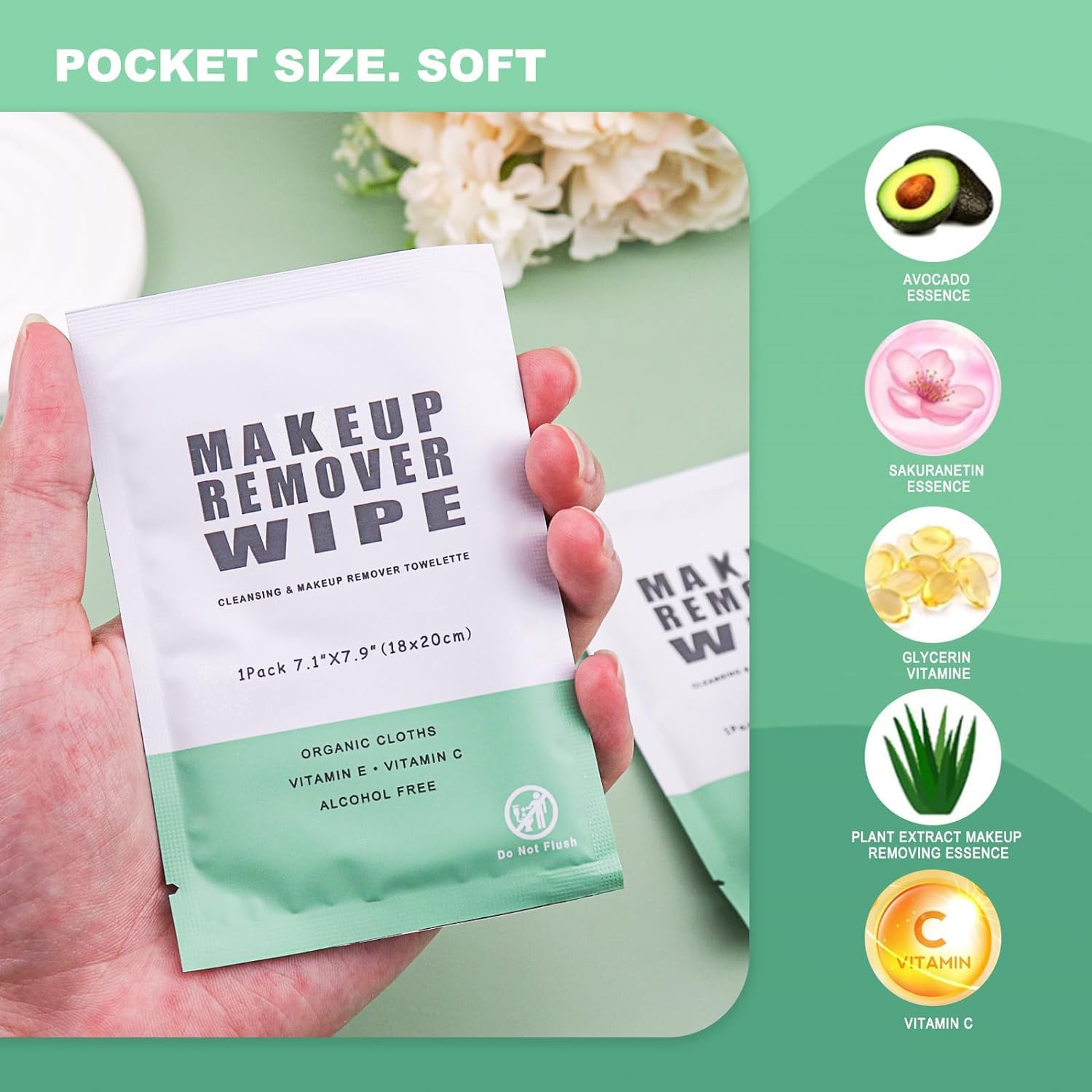 200 Individually Wrapped Makeup Remover Wipes - Bulk Facial Cleansing Wipes for Travel, Hotel & Daily Skin Care - Gentle Oil-Free Makeup Removing Cloths for Face, Eyes & Sensitive Skin - Perfect for On-the-Go, Gym & Emergency Touch Ups