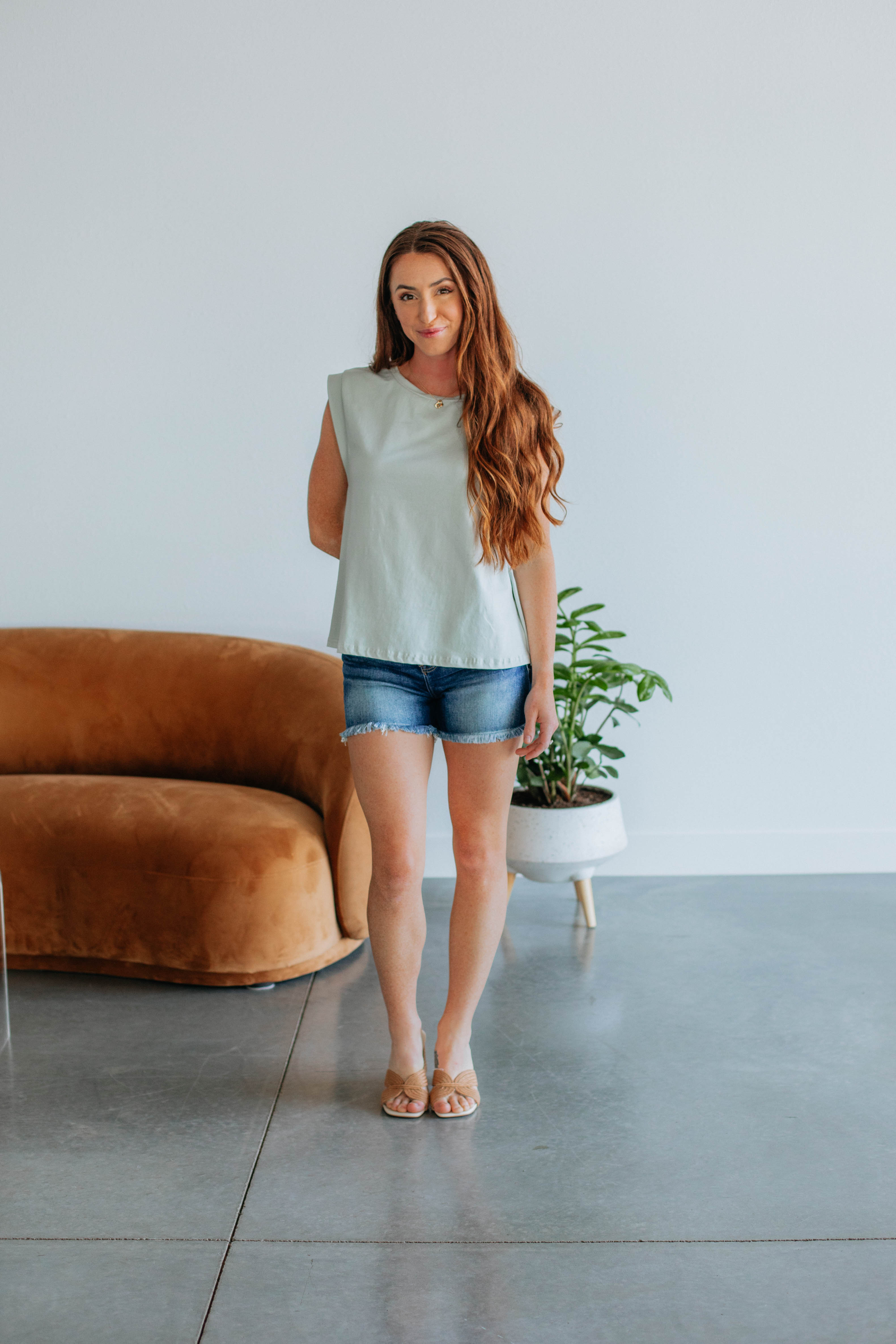 Dakotah Basic Top - Light Sage Women's Casual T-Shirt for Everyday Wear & Layering