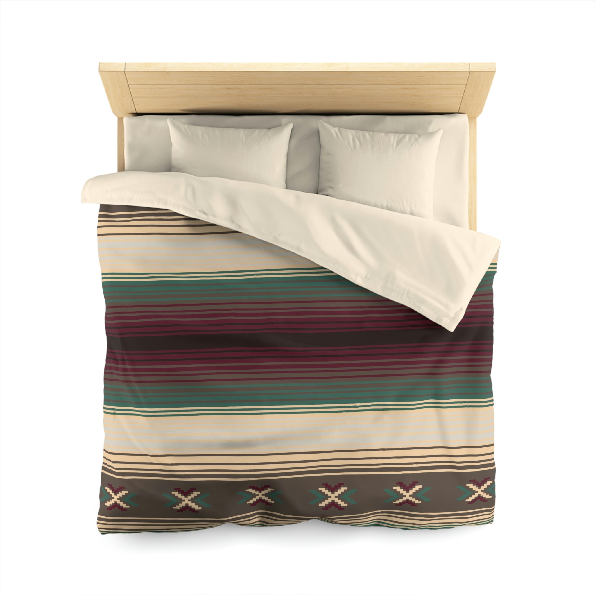 Southwestern Cross Trail Microfiber Duvet Cover - Rustic Cabin Decor Bedding Set for Cozy Cabin Retreats & Western-Themed Bedrooms