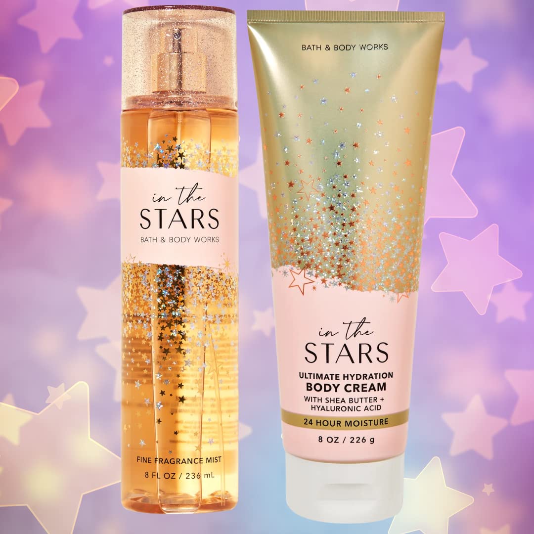 Bath & Body Works In the Stars 2-Piece Set - Fine Fragrance Mist & Hydrating Body Cream Full Size for Women | Perfect for Daily Moisturizing & Fragrance Layering