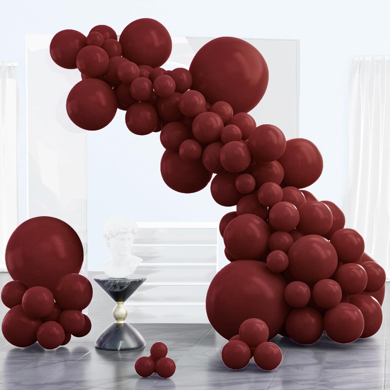 85-Pack Burgundy Balloons for Party Decorations - 18