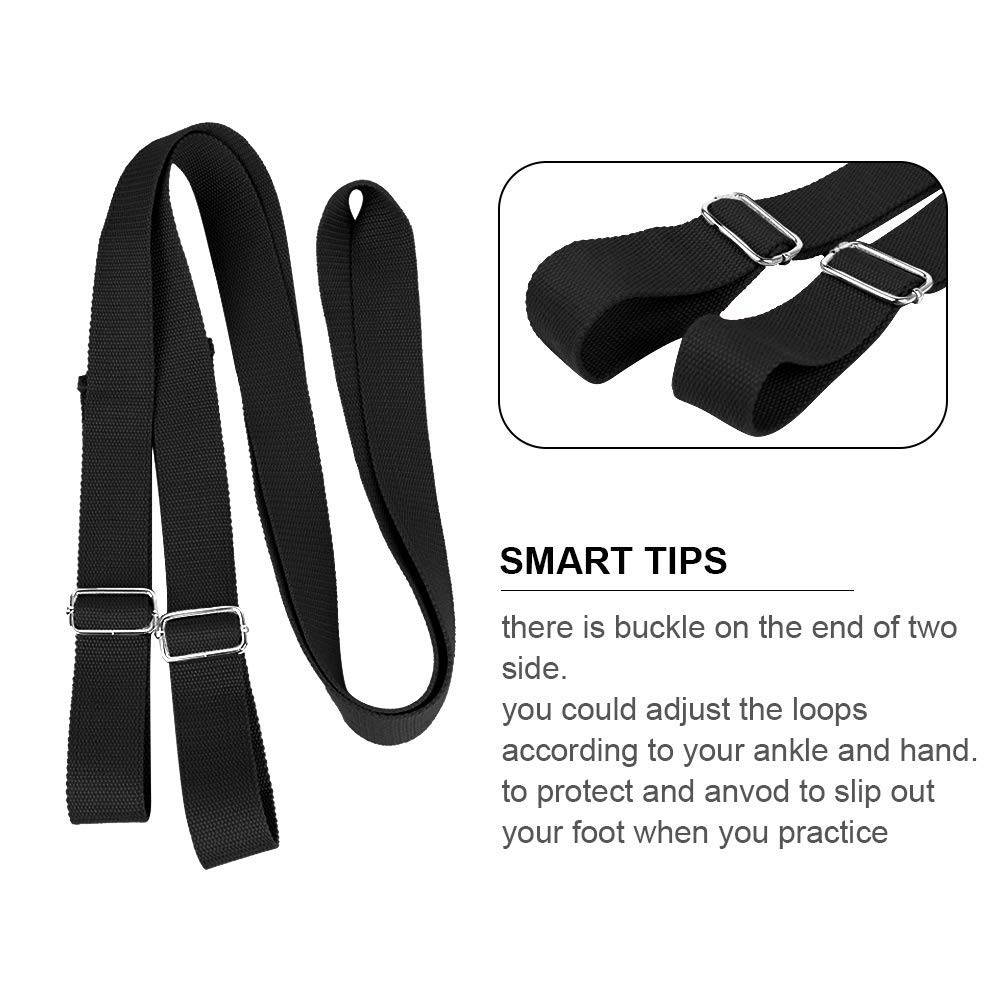 Adjustable Leg Stretching Strap with Door Anchor - Yoga Flexibility Trainer for Ballet, Dance, Cheerleading & Gymnastics - Home Workout Equipment for Splits Training & Leg Stretching Exercises (Ideal for Yoga, Pilates, Dance Practice & Home Fitness)