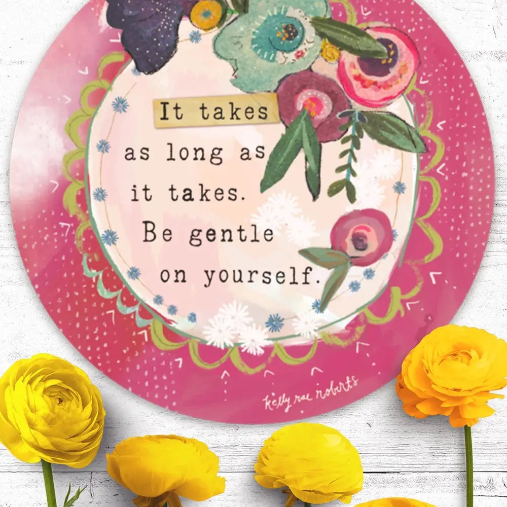 Be Gentle On Yourself Inspirational Vinyl Sticker - Waterproof & Durable Decal for Laptops, Journals, Water Bottles - Motivational Self-Care Gift for Women & Teens