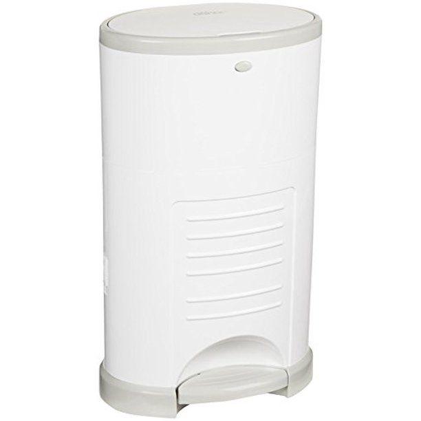 Dekor Mini Diaper Pail - White | Odor-Controlling Diaper Disposal System for Nursery & Baby Room | Perfect for Small Spaces & Travel