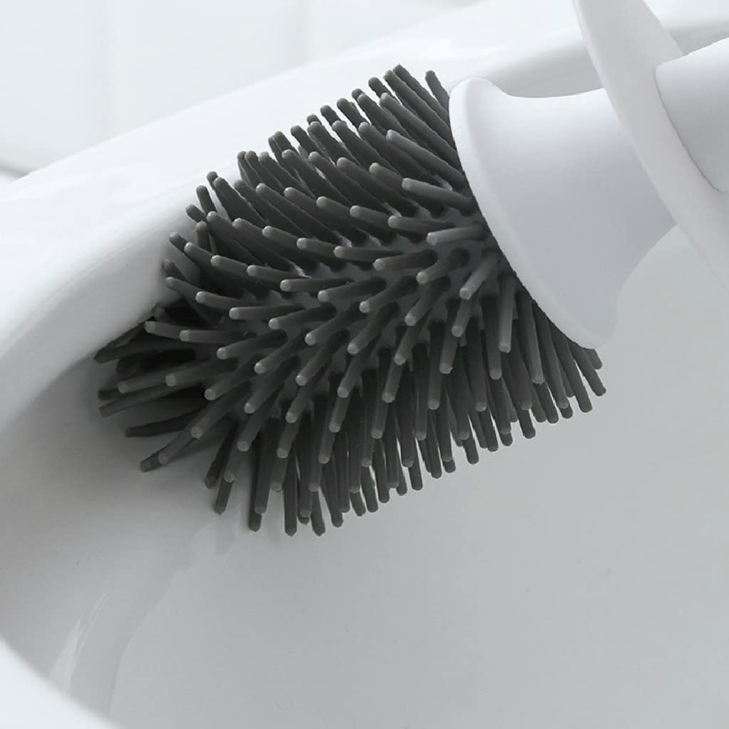 Premium Toilet Brush Set with Strong Bristles - Long Handle Bathroom Cleaning Brush for Deep Cleaning - Hanging Toilet Brush for Easy Storage (White) - Perfect for Bathrooms, Restrooms, and RVs