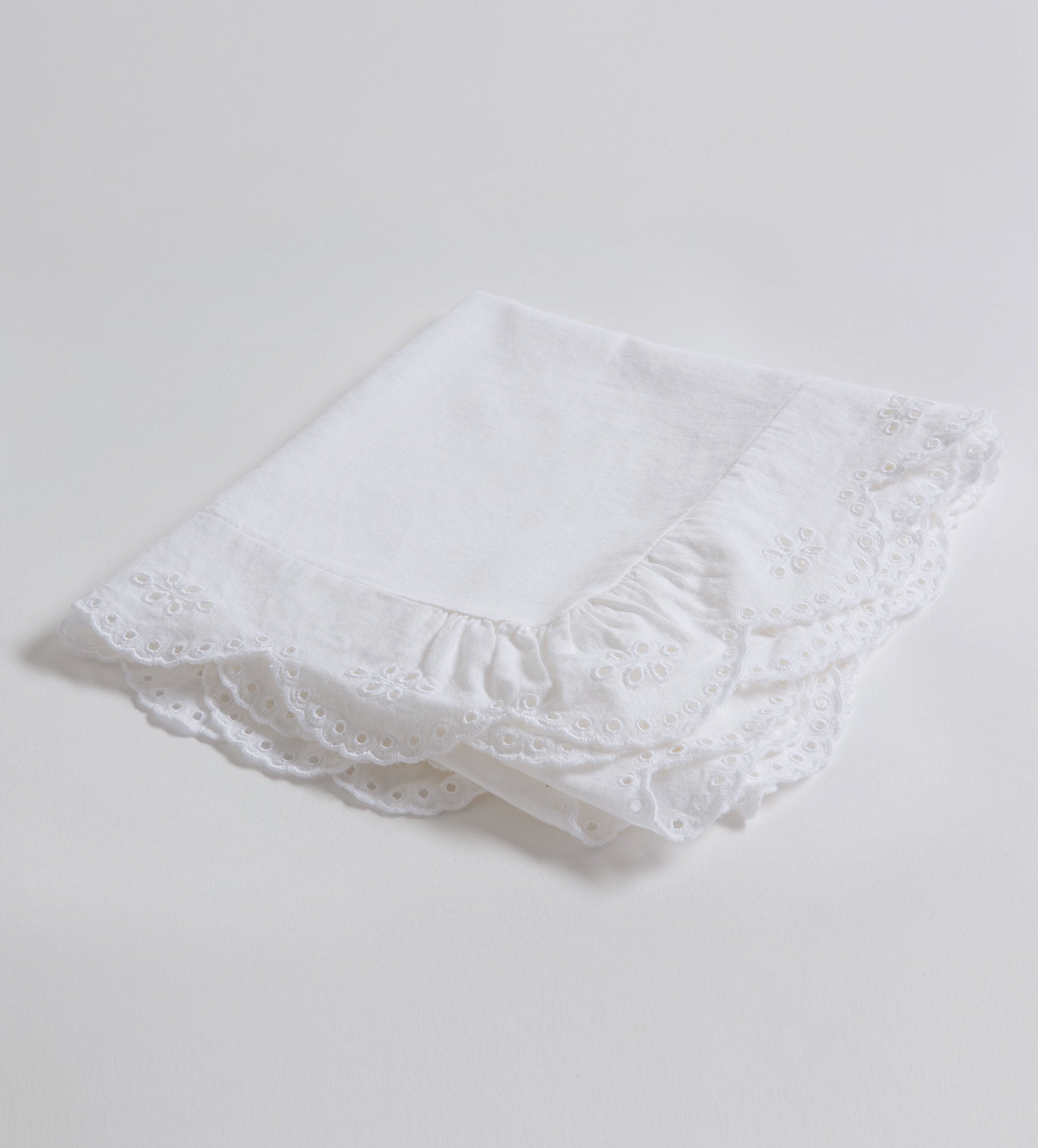 White Bonnie Embroidered Cotton Linen Table Runner - Elegant Dining Table Decor for Weddings, Parties & Home Decor