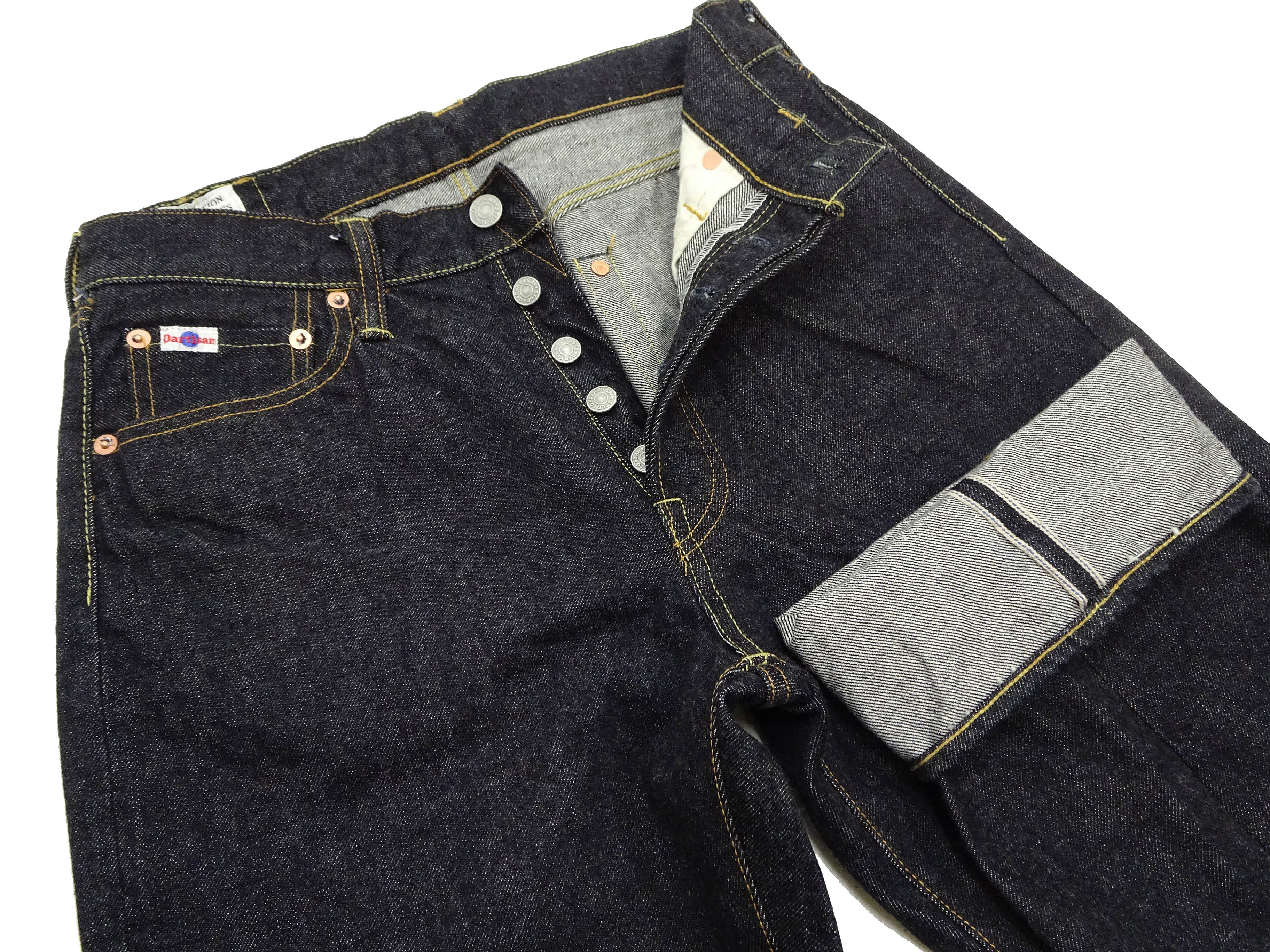 Studio D'artisan Men's Regular Straight Fit 15oz Japanese Selvedge Denim Jeans - Button Fly, One Wash (SDA SD-101) | Premium Raw Denim for Casual Wear & Vintage Style