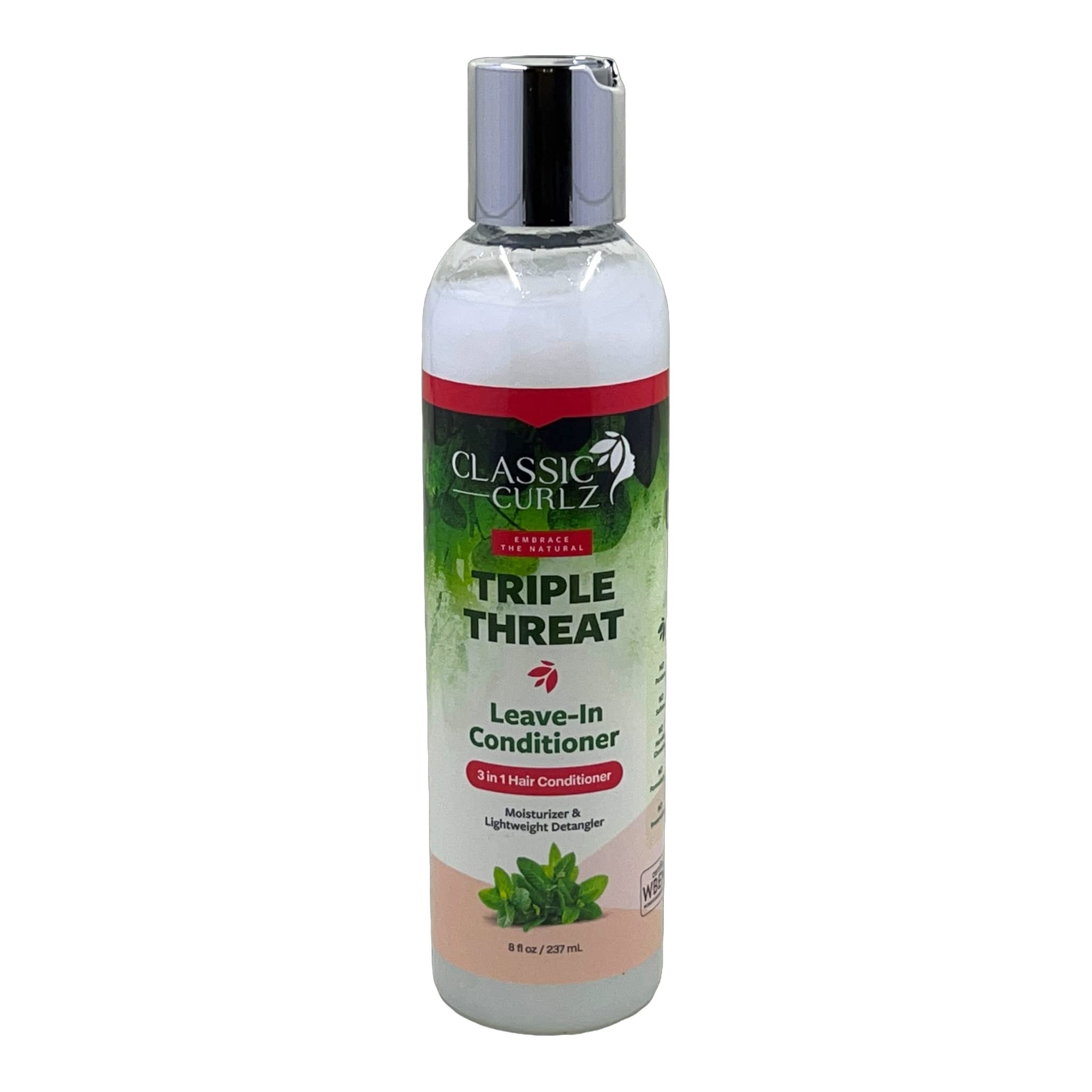 Classic Curlz Triple Threat Deep Conditioner for Curly Hair - 8oz Hydrating Hair Treatment with Shea Butter & Coconut Oil - Perfect for Dry, Damaged & Frizzy Curls at Home or Salon Use