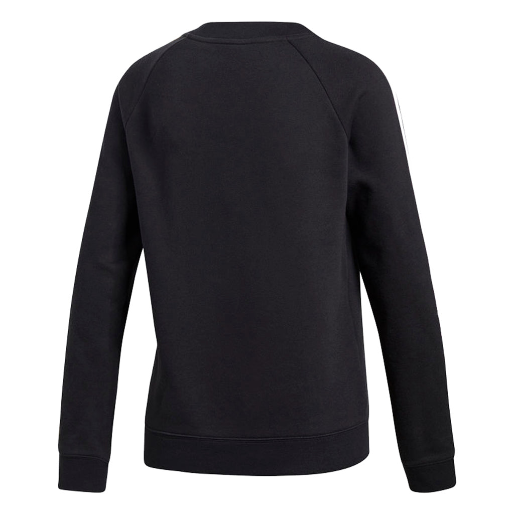Adidas Women's Trefoil Logo Fleece Sweatshirt - Black | Casual Pullover Hoodie for Workout, Lounge & Streetwear Fashion