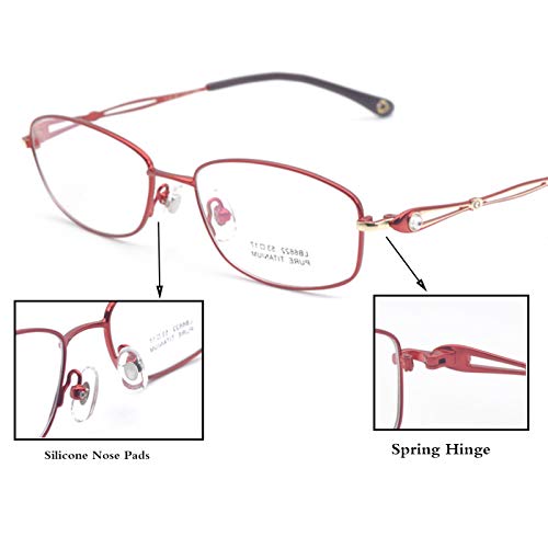 Blue Light Blocking Reading Glasses for Women - Fashion Rectangular Pure Titanium Computer Glasses (2 Pairs) - Perfect for Office Work, Screen Time & Digital Eye Strain Relief