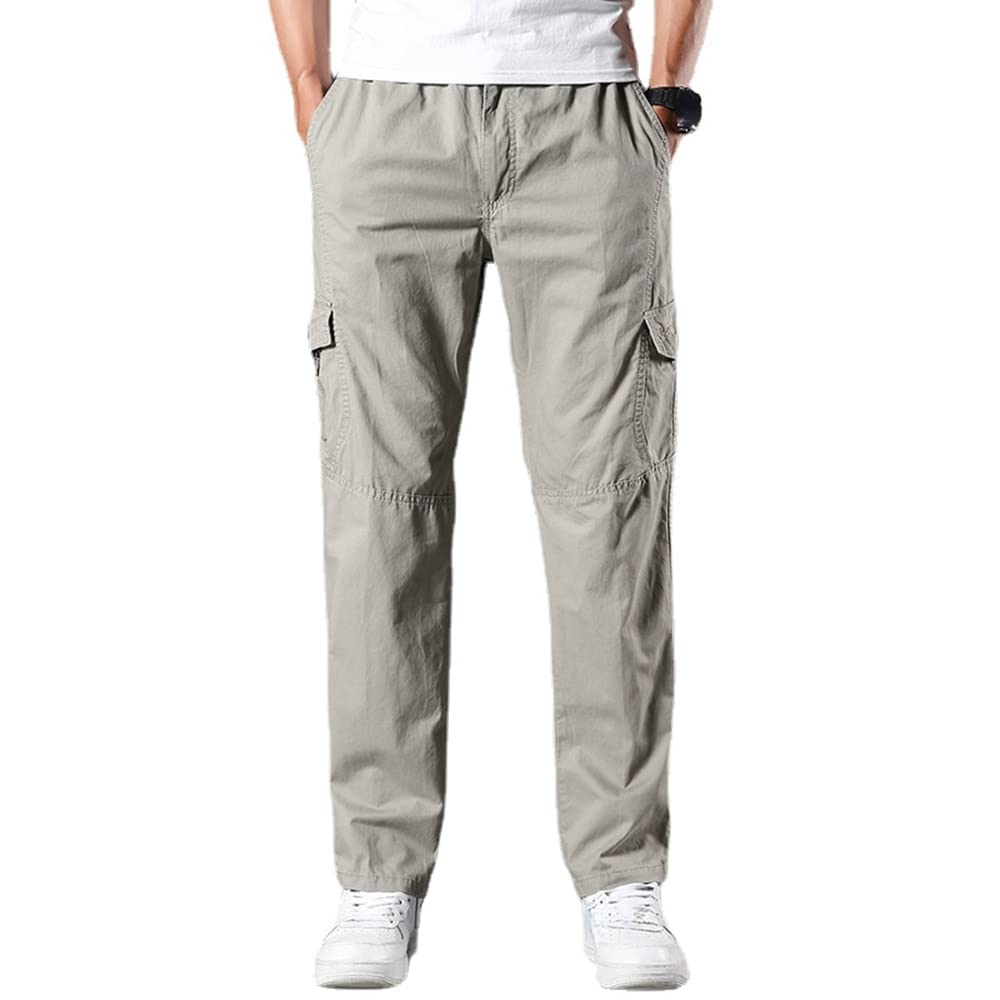 Men's Lightweight Hiking & Work Cargo Pants with Multi-Pockets - Plus Size Outdoor Tactical Pants in Solid Colors for Camping, Hiking & Outdoor Adventures