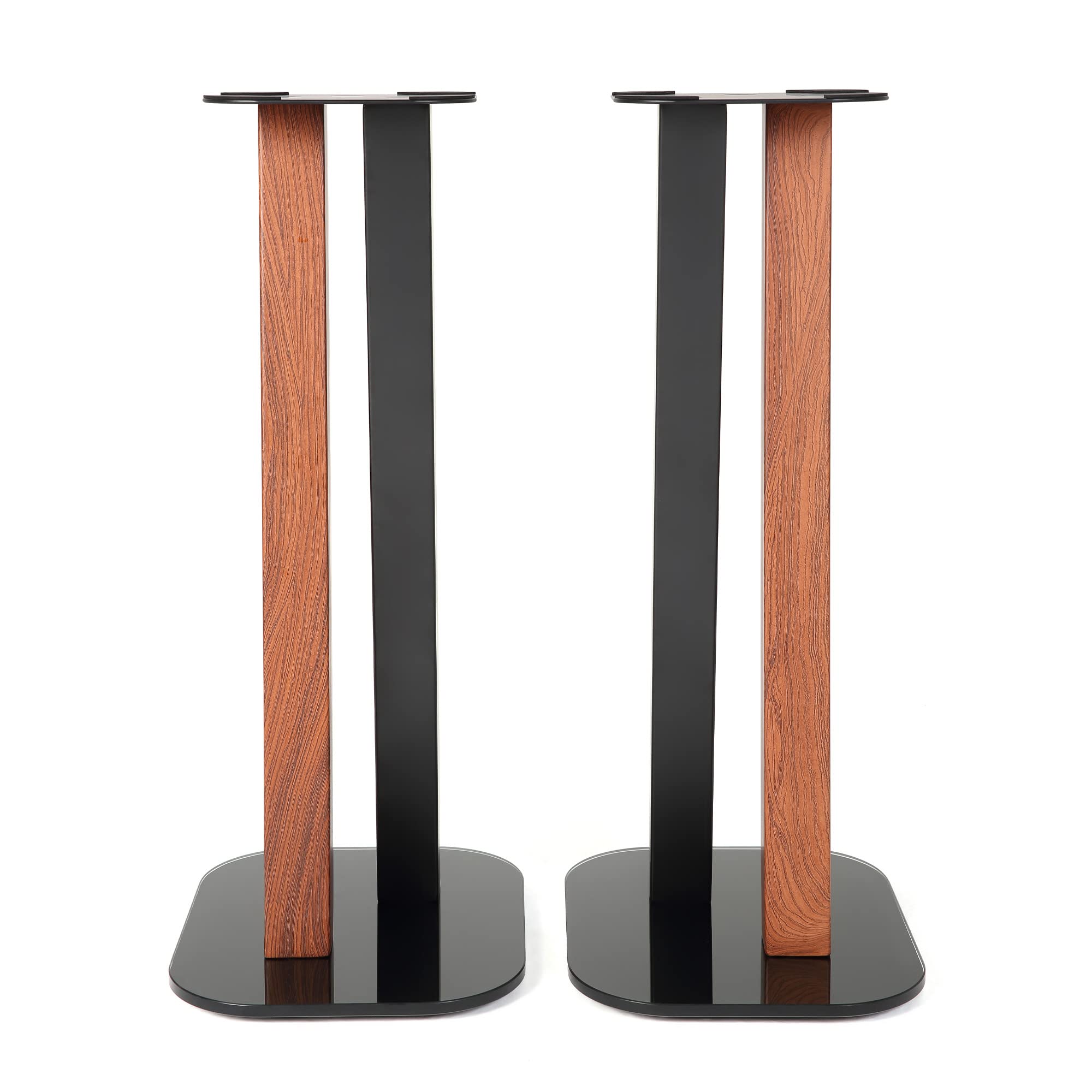 EXIMUS 600 Series Universal Speaker Floor Stands - Adjustable Height, Cedar Black Finish - Perfect for Home Theater, Studio Monitors & Bookshelf Speakers