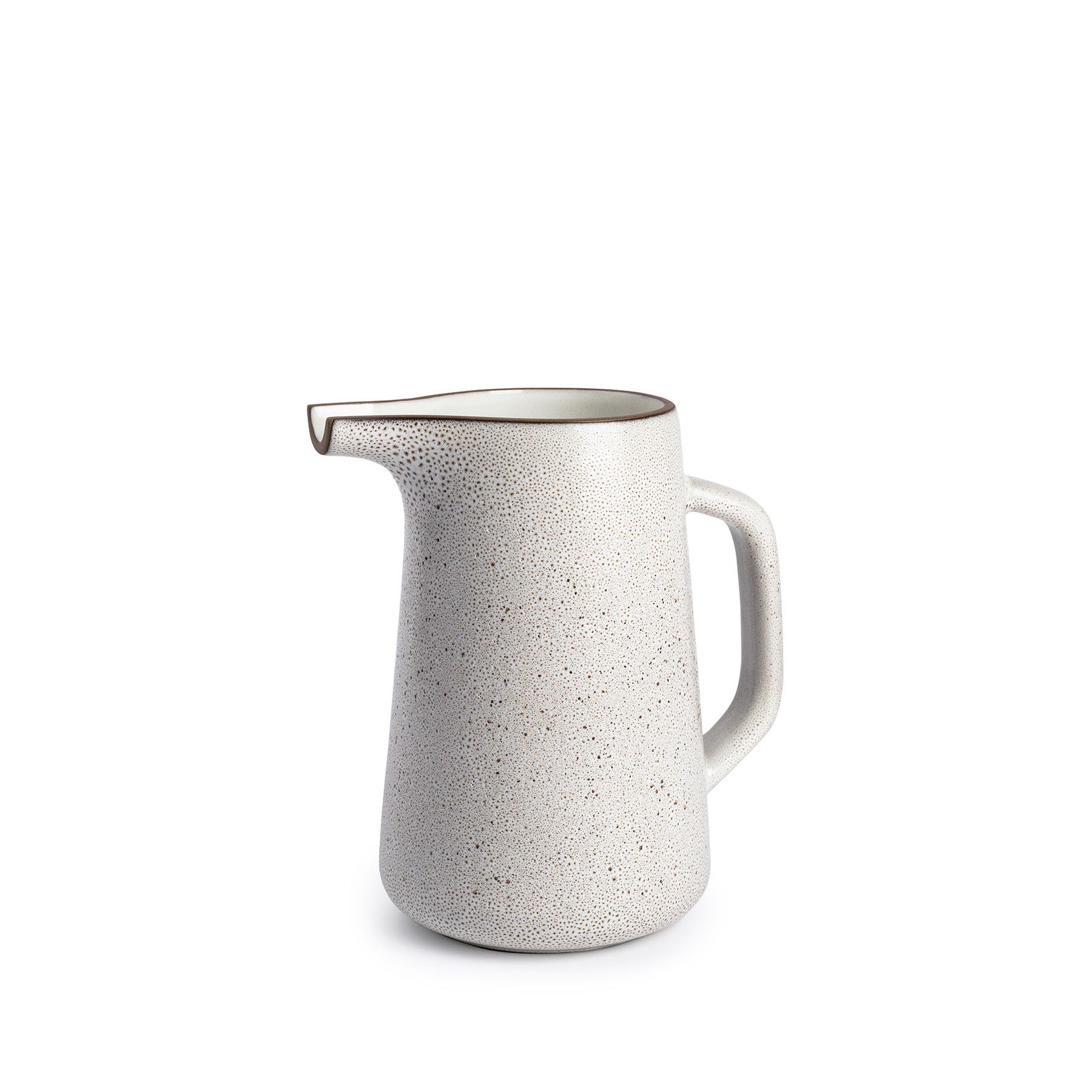 Large Pitcher in Opaque White and Matte Brown - Perfect for Iced Tea, Lemonade & Water - Elegant Serving Pitcher for Parties, Dining & Home Decor