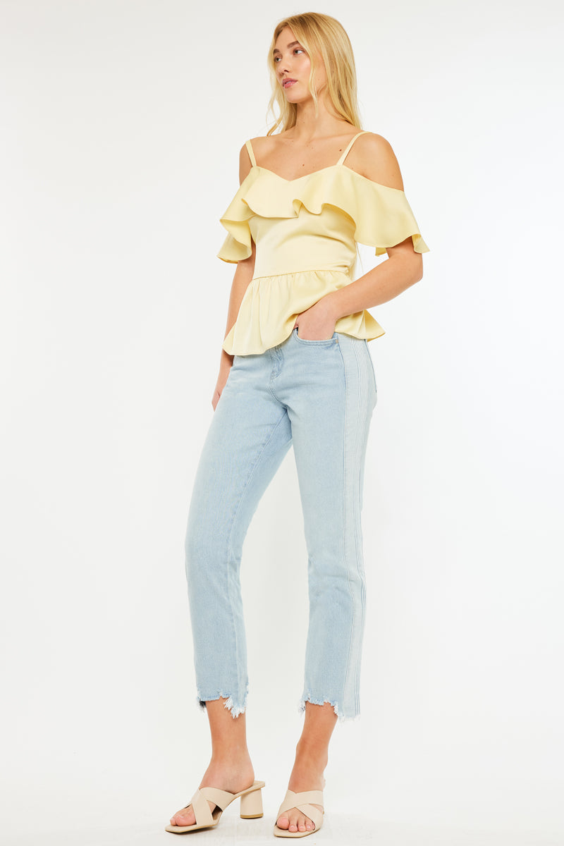 Erin High Rise Slim Straight Leg Jeans for Women - Stretchy Denim Pants, Comfortable & Flattering Fit - Perfect for Casual Wear, Office, and Date Nights