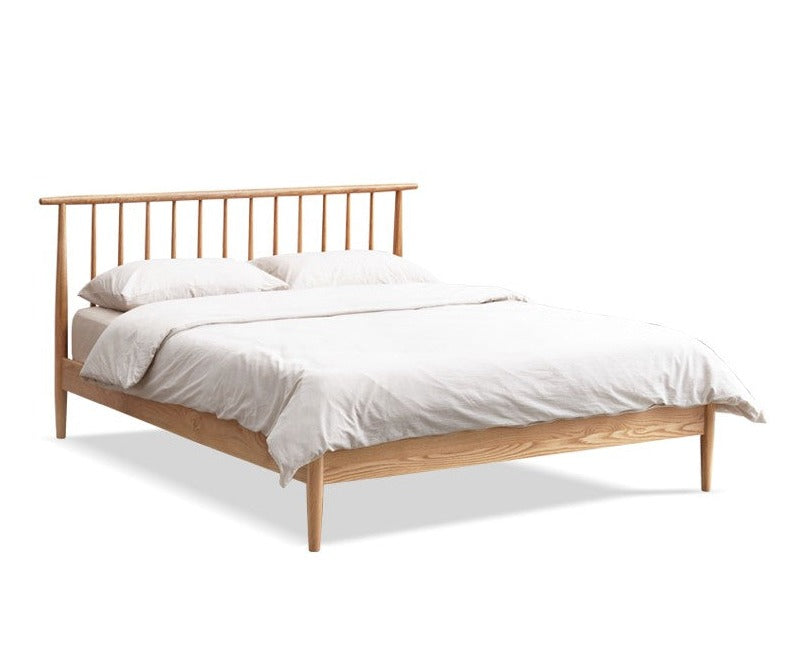 Solid Oak & Beech Wood Windsor Bed - Handcrafted Classic Wooden Bed Frame for Bedroom - Perfect for Master Bedroom, Guest Room & Cozy Farmhouse Style