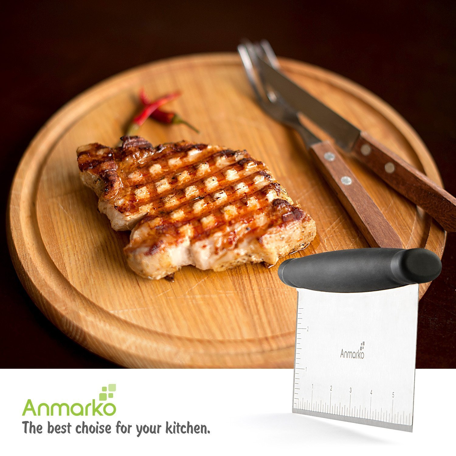 Premium Stainless Steel Griddle Scraper & Dough Cutter - Heavy Duty Commercial Kitchen Utensil for Bread, Pizza Dough & Flat Top Grills - Perfect for Bakeries, Restaurants & Home Cooking
