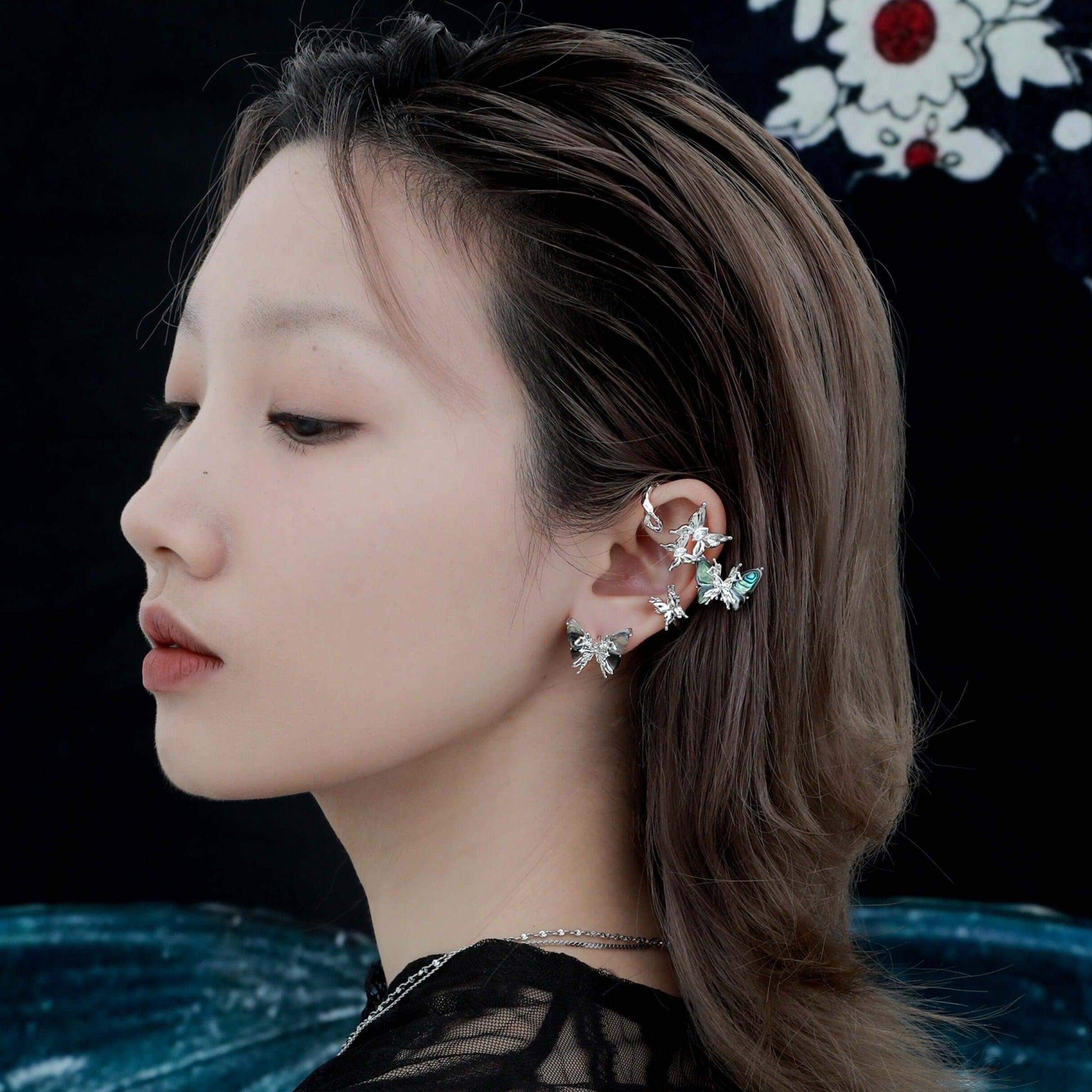 18K Gold Plated Butterfly Hook Earrings with Abalone Shell - Elegant Dangle Earrings for Women, Perfect for Parties, Weddings & Special Occasions