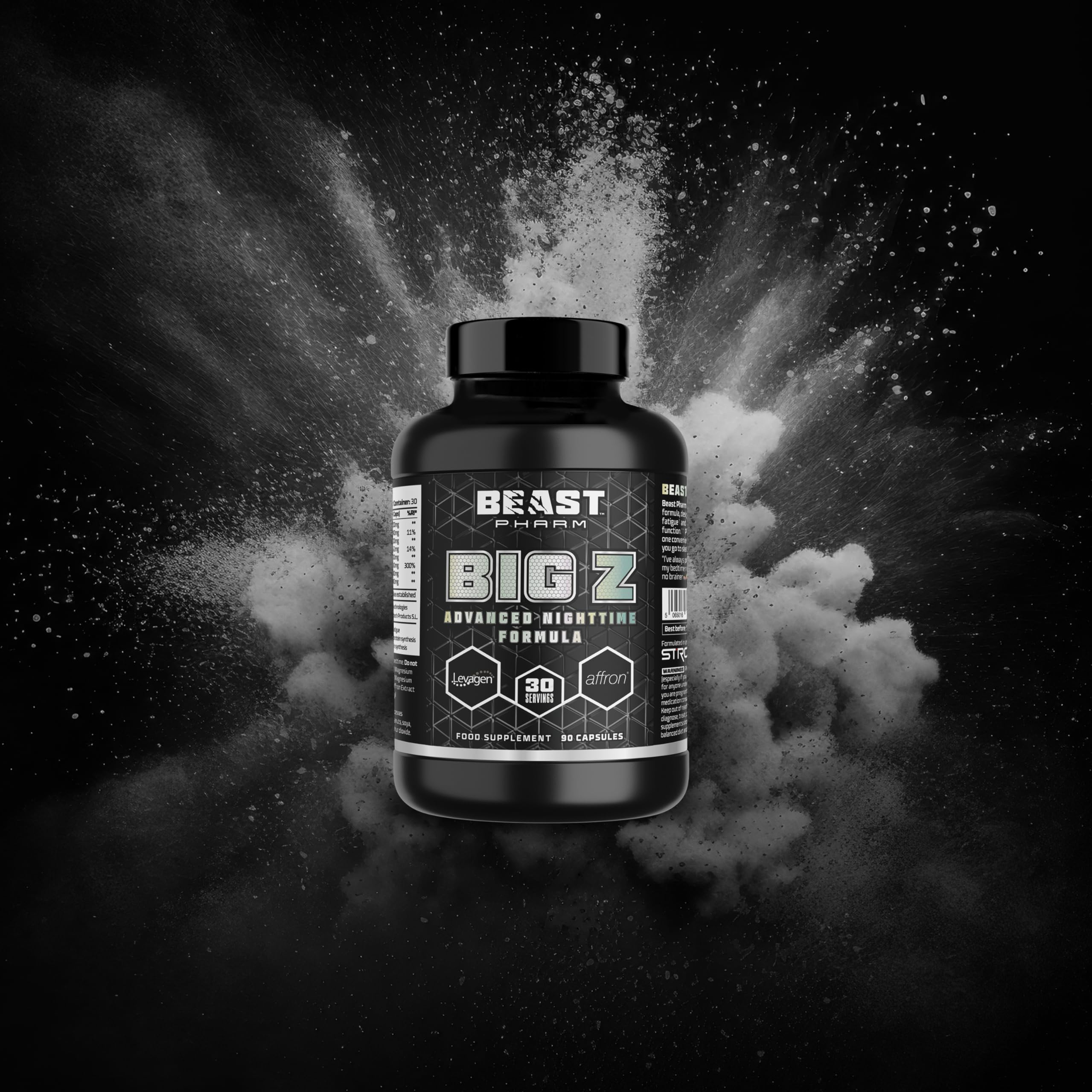 Beast Pharm Big Z Advanced Nighttime Formula - 90 Capsules for Deep Sleep, Muscle Recovery & Relaxation - Perfect for Athletes & Fitness Enthusiasts