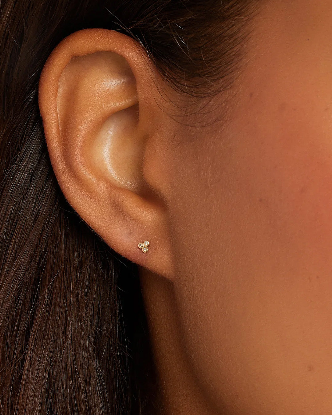 Classic Diamond Trio Stud Earrings - 14K Gold Plated Cubic Zirconia Studs for Women | Perfect for Everyday Wear, Parties & Gift Giving