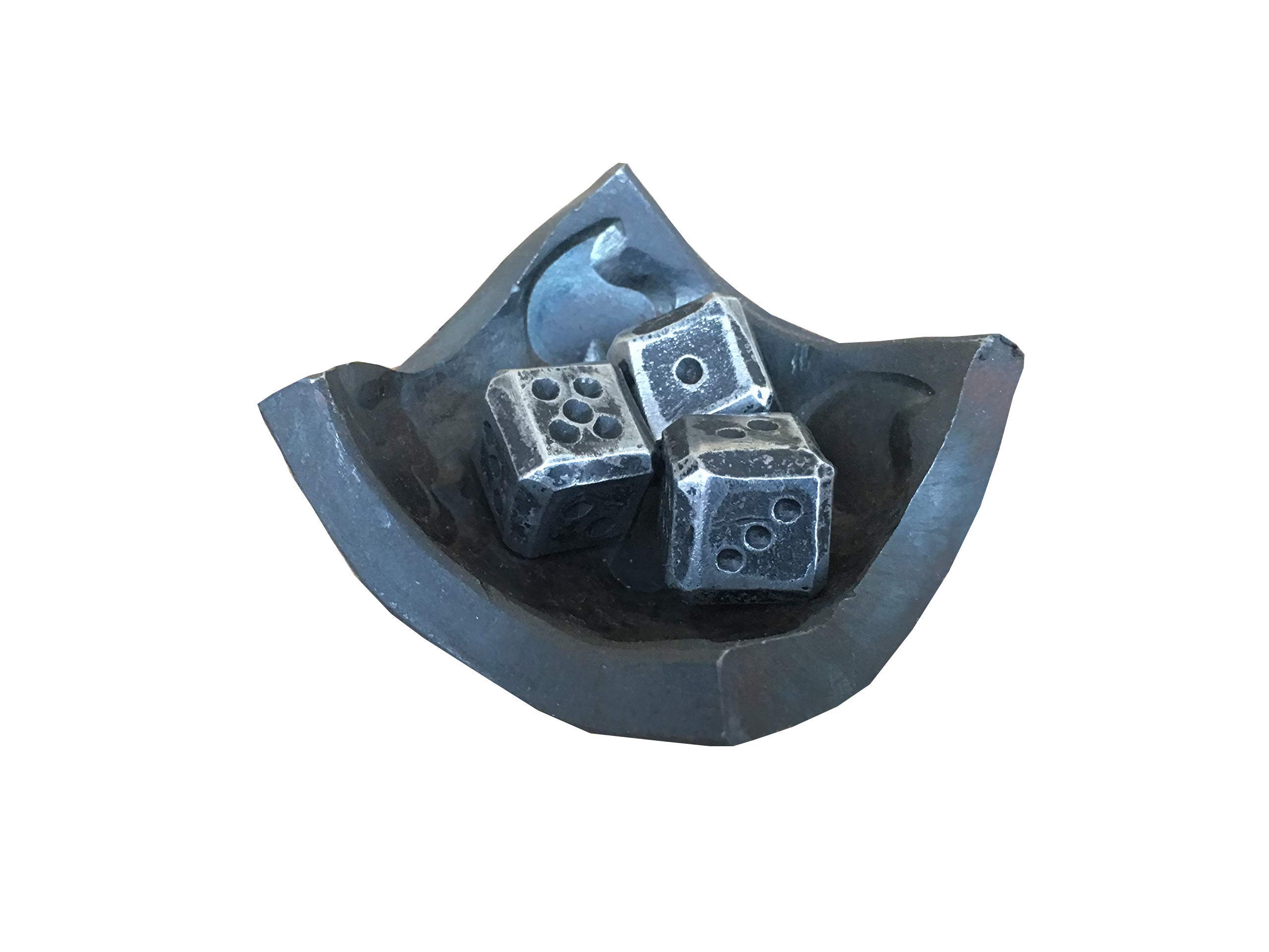 Premium Iron Dice Set for RPG & Tabletop Games - Heavy Duty Steel Gaming Dice with Custom Engraving - Perfect for D&D, Board Games & Collectors - Includes Durable Dice Box & Axe Gift Set