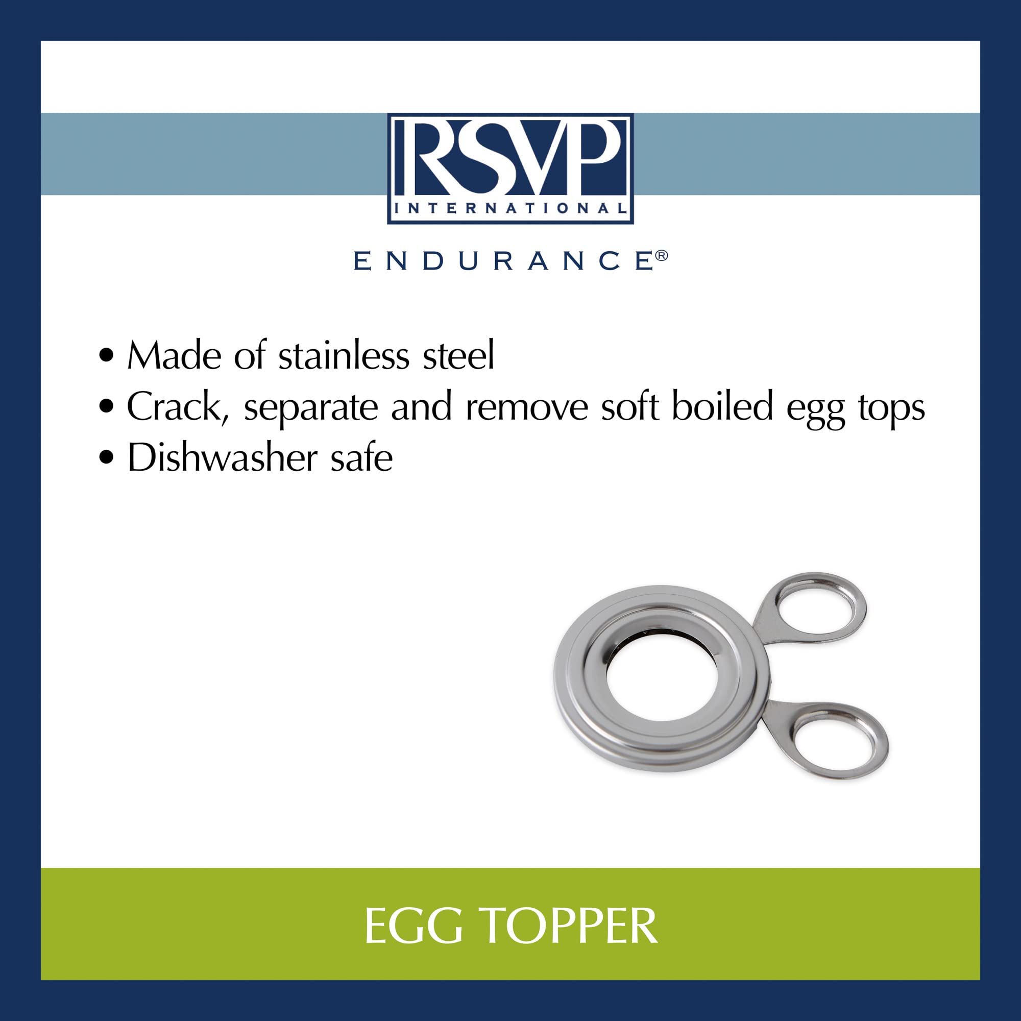 RSVP International Endurance Kitchen Tool Set - Premium Stainless Steel Egg Topper | Durable, Dishwasher Safe & Easy to Clean | Perfect for Breakfast Prep, Cooking & Baking