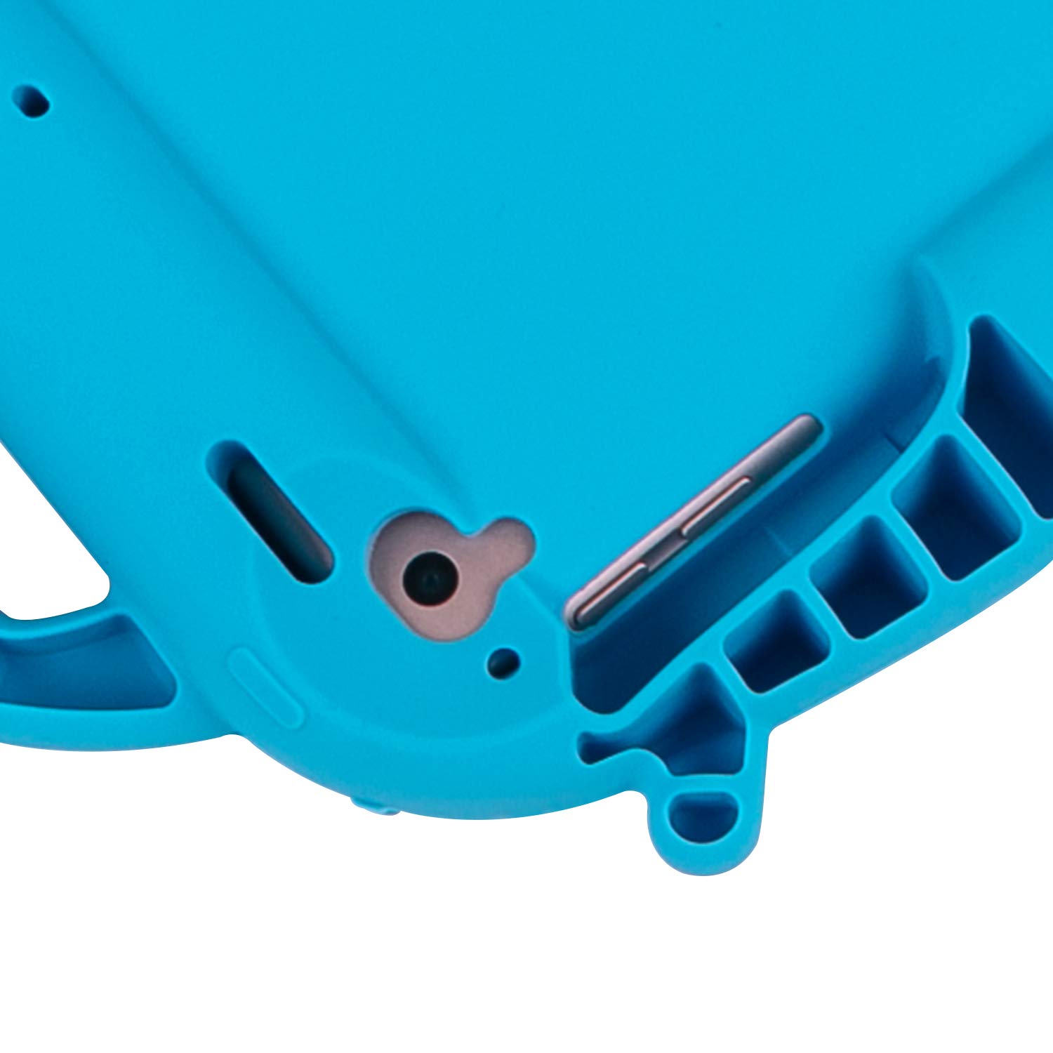 CHINFAI Shockproof Silicone iPad Case for Kids - Cute Cartoon Protective Cover with Stand & Side Handles | Compatible with iPad Pro 9.7/Air 1 2 (2017-2018 Models) | BPA Free | Perfect for School, Travel & Home Use (Blue)