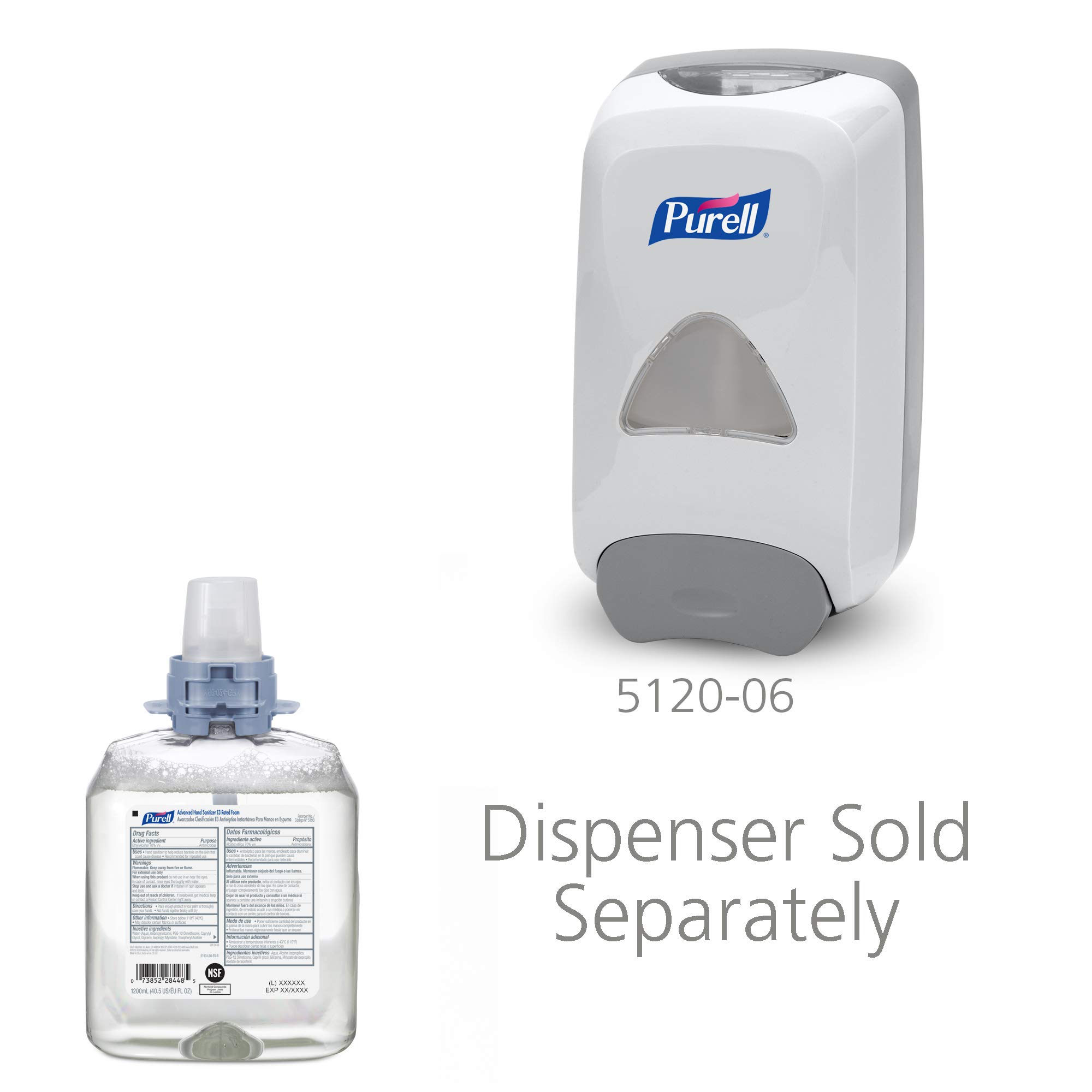 Purell Advanced Hand Sanitizer Refill - E3 Rated, Fragrance Free, 1200mL Foam for Push-Style Dispenser (Pack of 4) | Ideal for Offices, Schools, Hospitals & Public Spaces