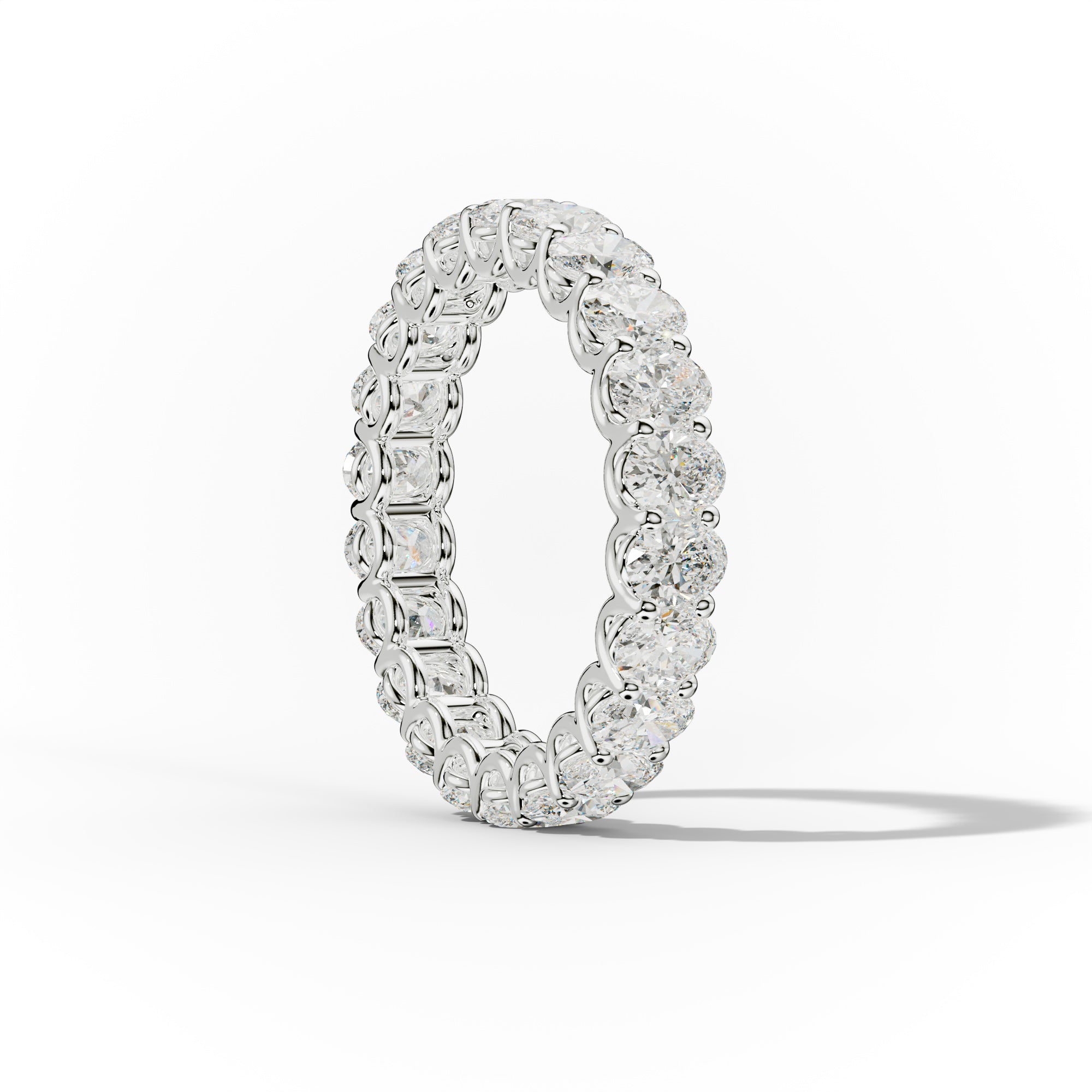 3.0 Carat Oval Cut Diamond Eternity Band - Shared Prong Wedding Ring for Women - Perfect for Anniversaries, Engagements & Special Occasions