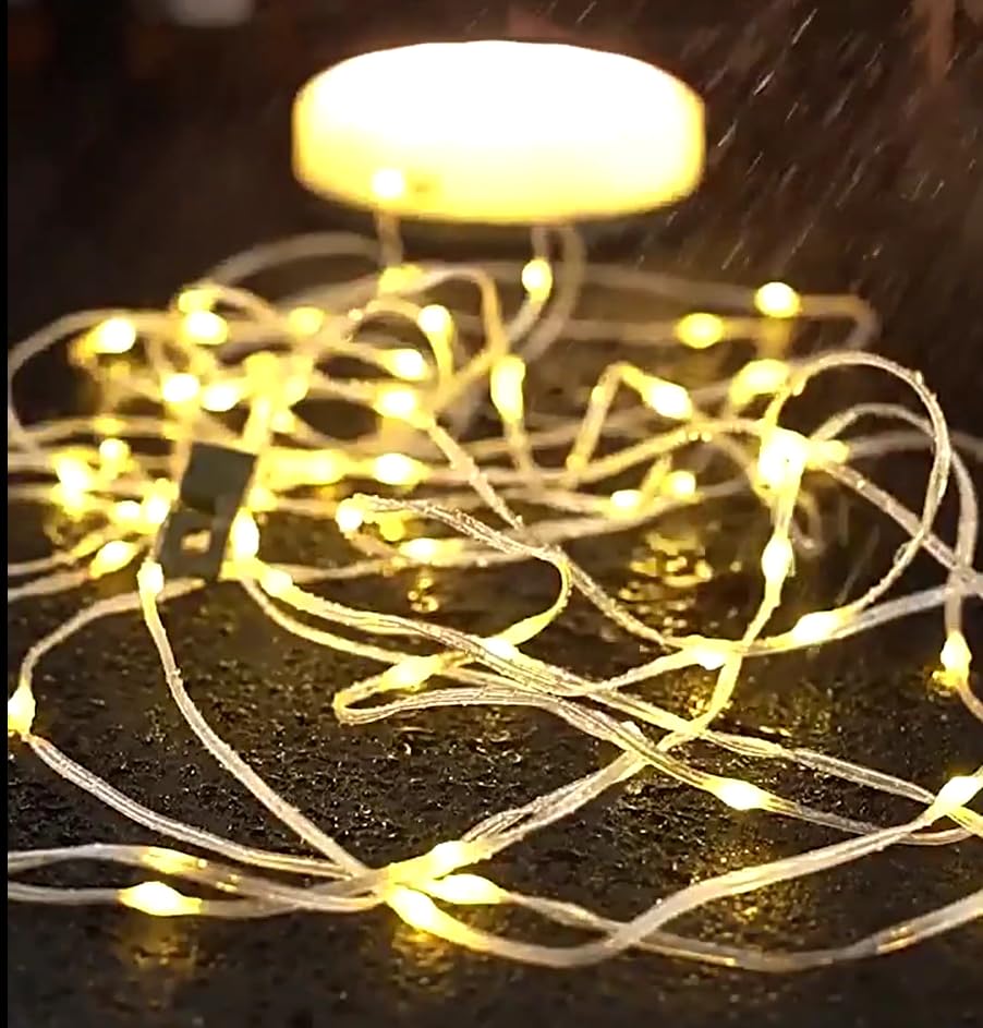 32.8FT USB Rechargeable Camping String Lights - 4-in-1 Waterproof Fairy Lights with 8 Lighting Modes & 30s Recovery, 2000mAh Battery for Tent, RV, Yard, Garden Decor | Perfect for Outdoor Camping, Hiking, Backyard Parties and Patio Lighting