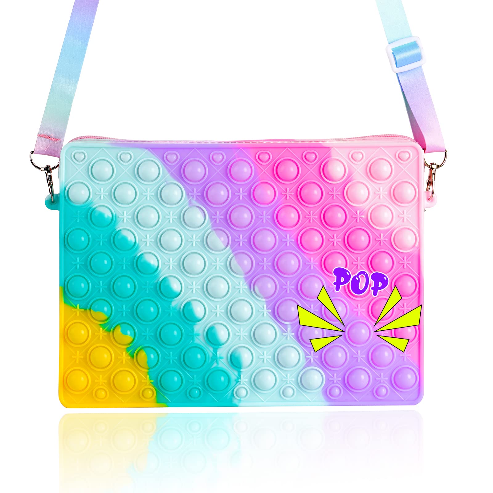 GOHEYI Pop Shoulder Bag for Girls 8-12 | Fidget Toys Crossbody Purse | Christmas Birthday Gifts for Little Girls | Stress Relief Sensory Toy | School, Travel & Daily Use Accessory