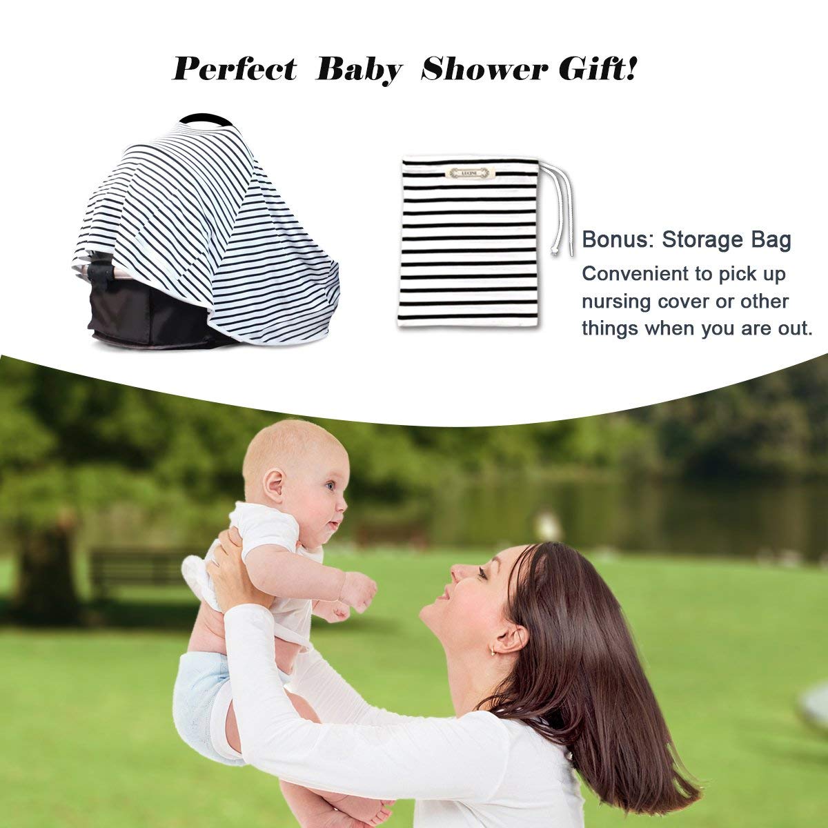 Nursing Cover & Poncho - 360° Privacy Breastfeeding & Stroller Cover for Baby Shower Gifts