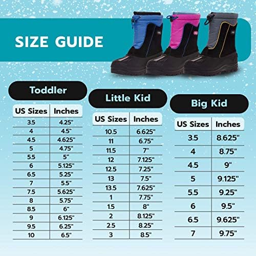 Totes Kids Action Snow Boots - Waterproof Winter Boots for Boys & Girls - Warm & Comfortable for Snow Play, Sledding & Outdoor Activities