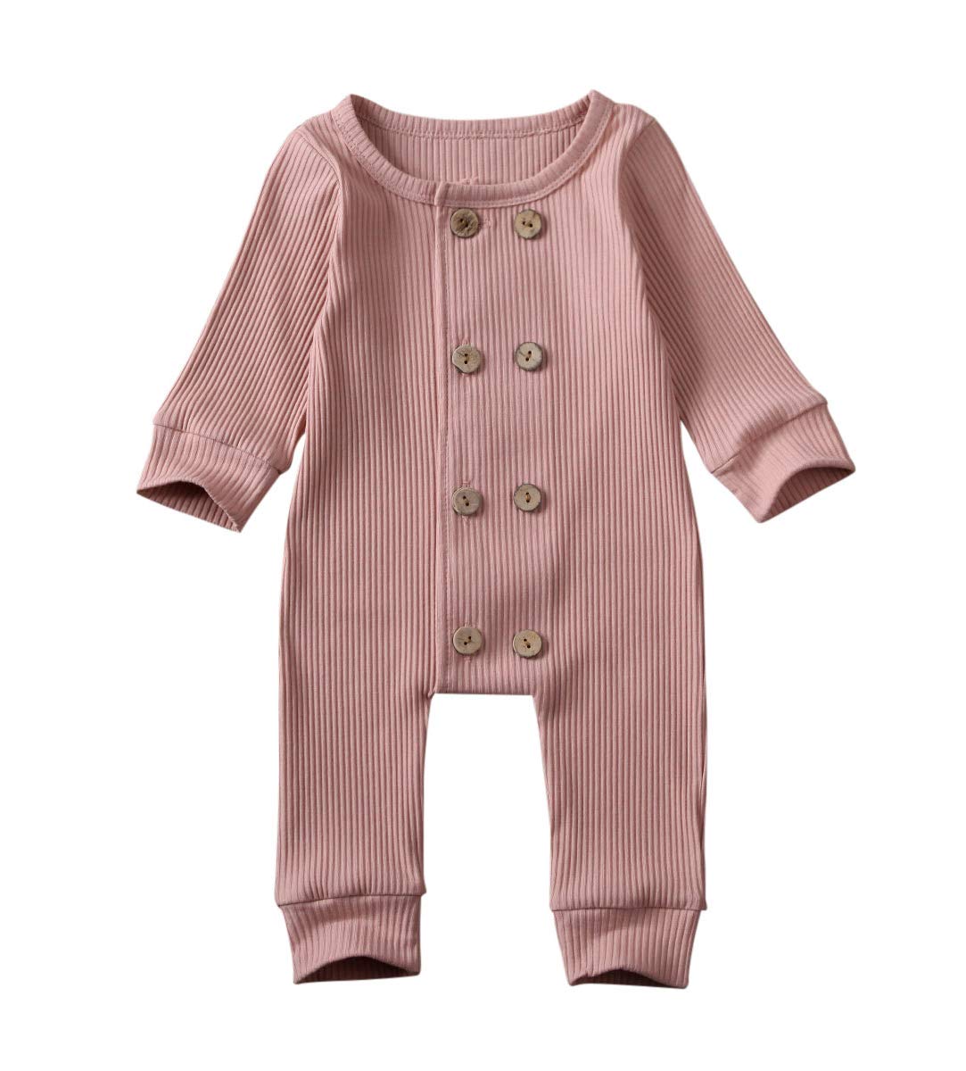 Newborn Baby Boy & Girl Long Sleeve Romper - Soft Knit Solid Jumpsuit Pajamas, Footless Sleeper Coveralls - Toddler Clothes for Playtime, Sleep & Everyday Wear