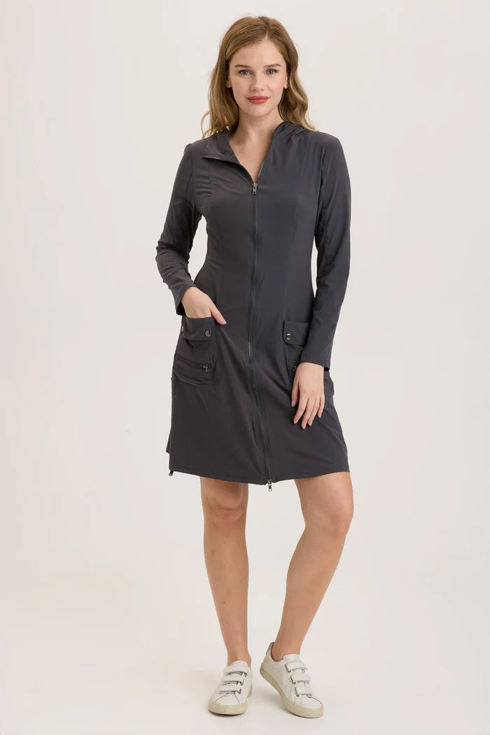 Active Rufino Jacket Dress for Women - Slim Fit Stretch Work Office Dress - Charcoal Gray - Perfect for Business Casual, Workwear & Professional Outfits