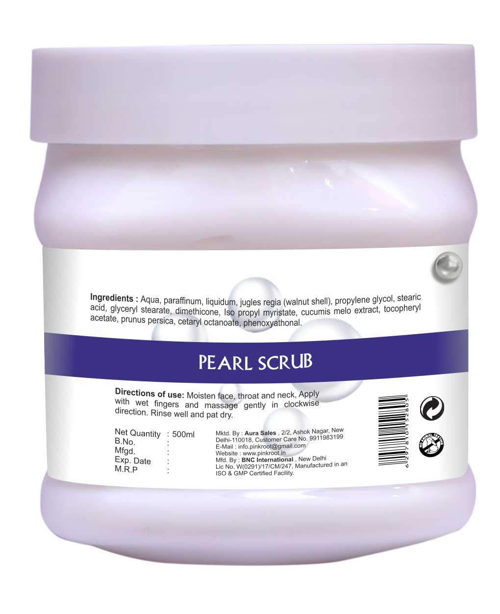 Pink Root Lemon Massage Gel & Pearl Scrub Set - 500ml Each - Exfoliating & Moisturizing Body Care for Spa, Relaxation & Skin Renewal