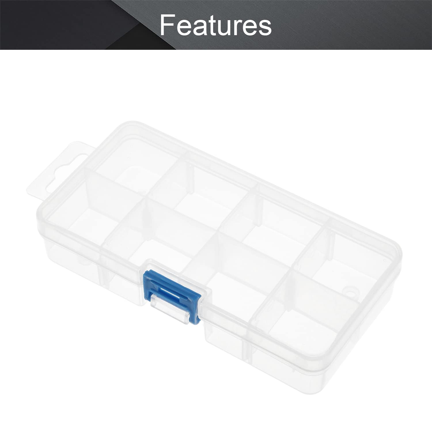 Utoolmart 4-Piece Plastic Tool Organizer Box - Translucent Hardware Storage for Screws, Bolts, Nuts, Nails, Beads & Jewelry (5.5 x 2.8 x 1.2 Inches) - Perfect for Workshop, Garage, Craft Room & DIY Projects